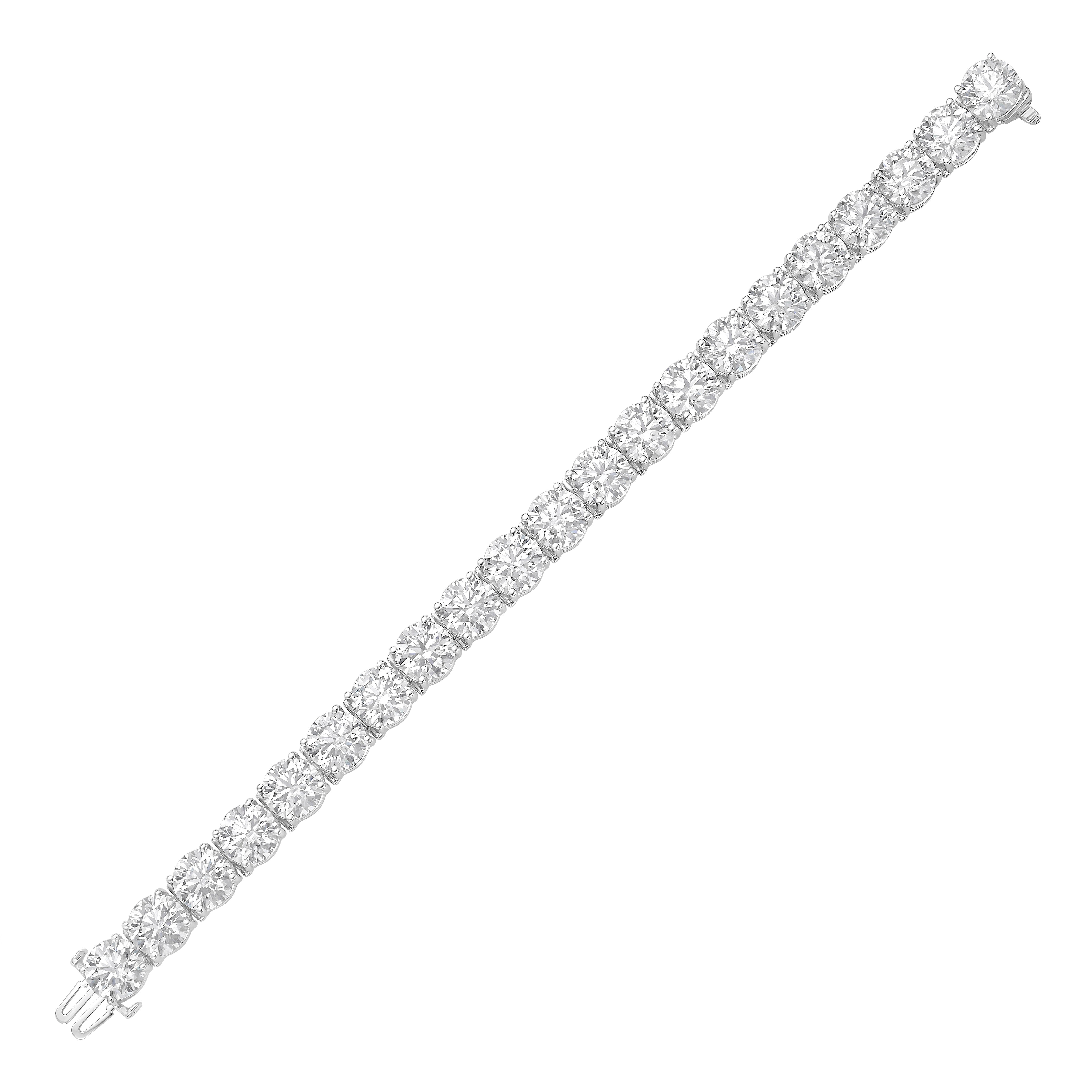 Lab Grown 42 Carat Diamond Round Tennis Bracelet