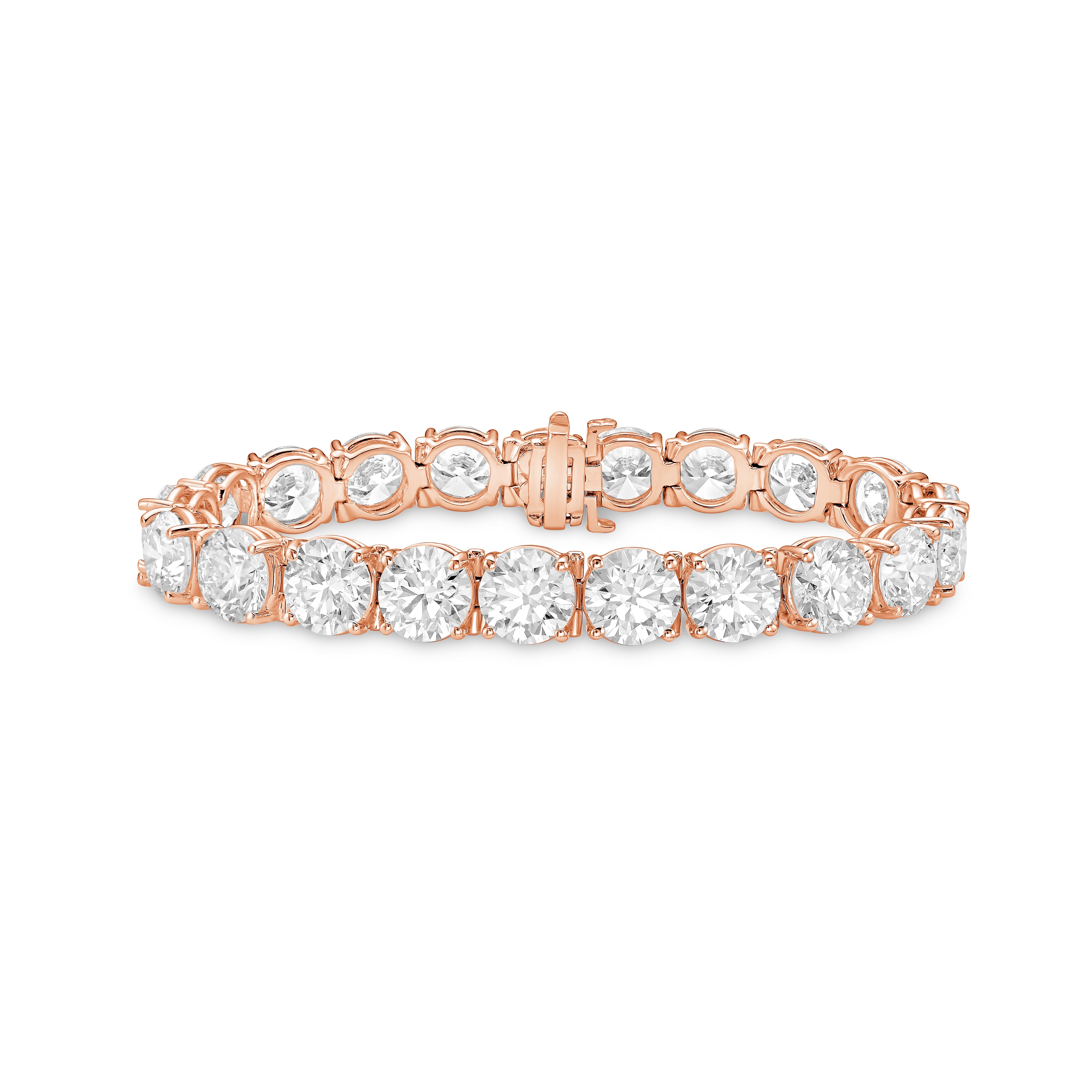 Lab Grown 42 Carat Diamond Round Tennis Bracelet