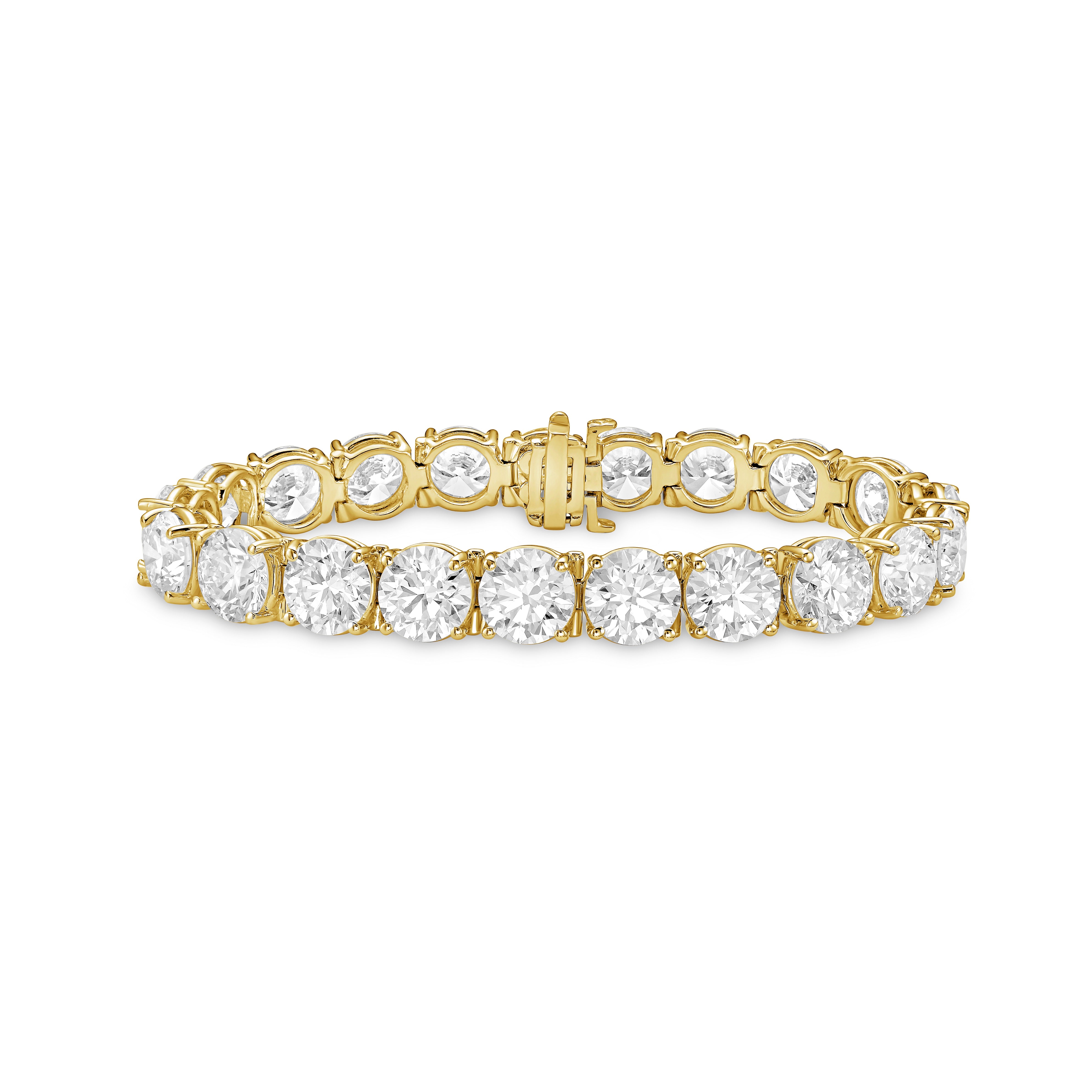 Lab Grown 42 Carat Diamond Round Tennis Bracelet