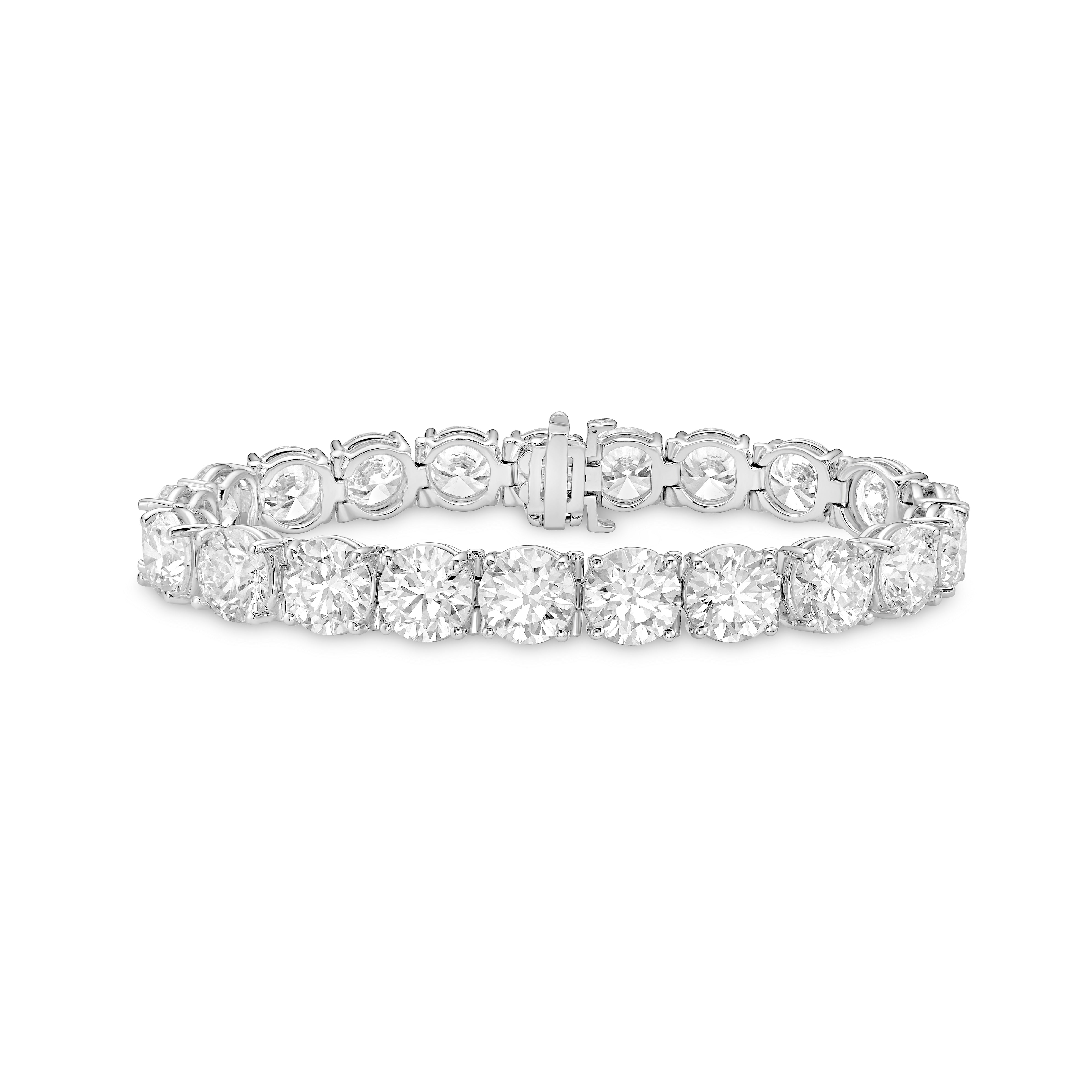 Lab Grown 42 Carat Diamond Round Tennis Bracelet