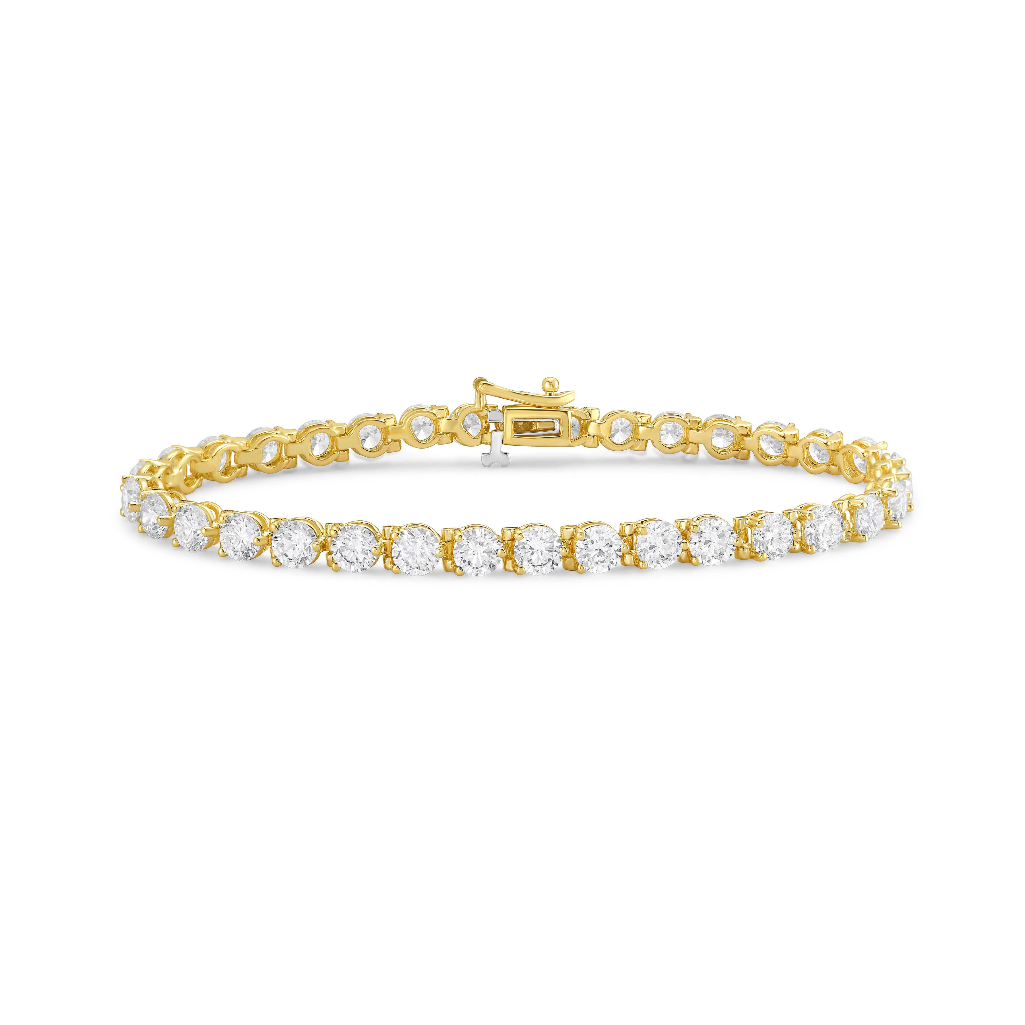 Lab Grown Round Diamond 3 prong Tennis Bracelet