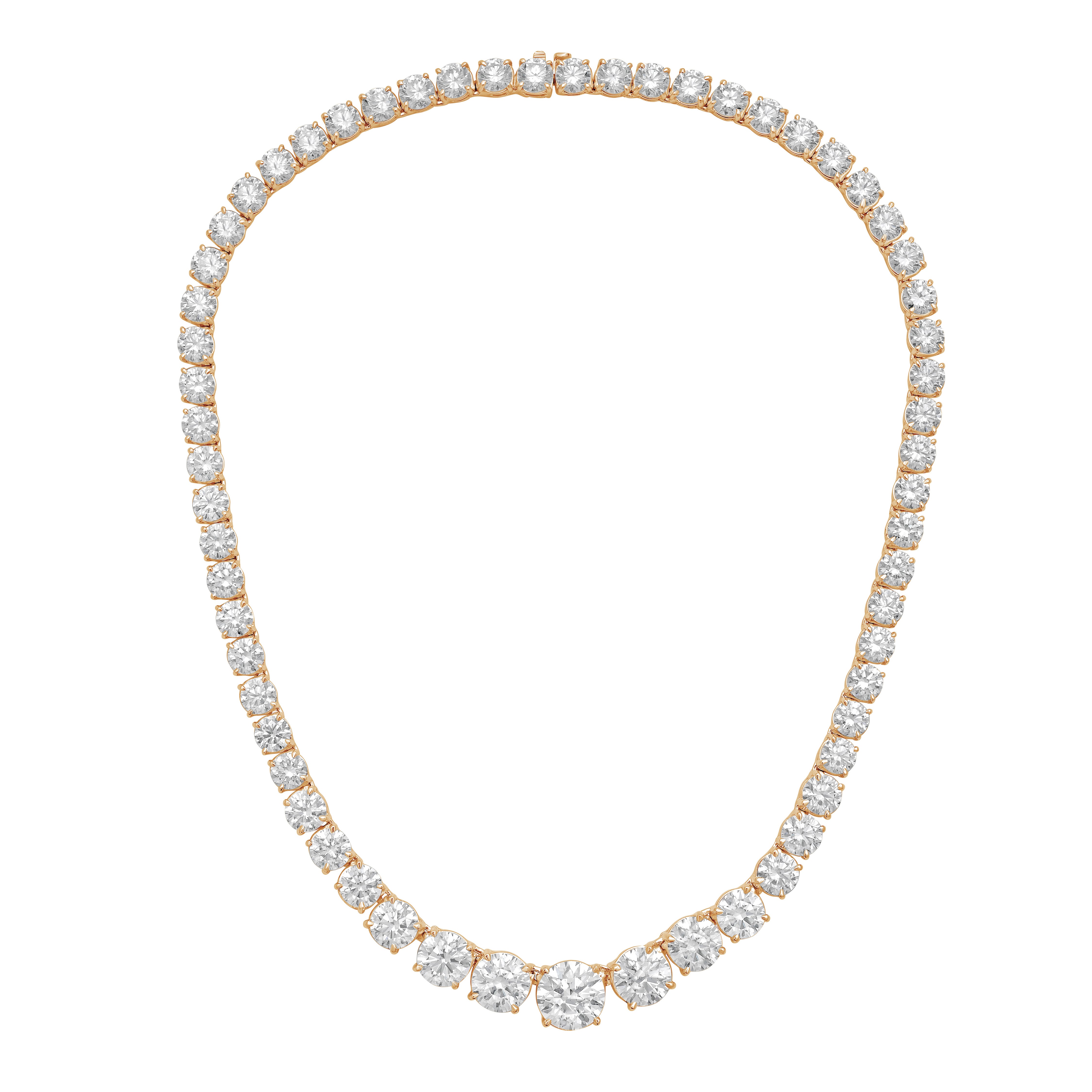 Lab Grown Graduated 4 Prong Tennis Necklace