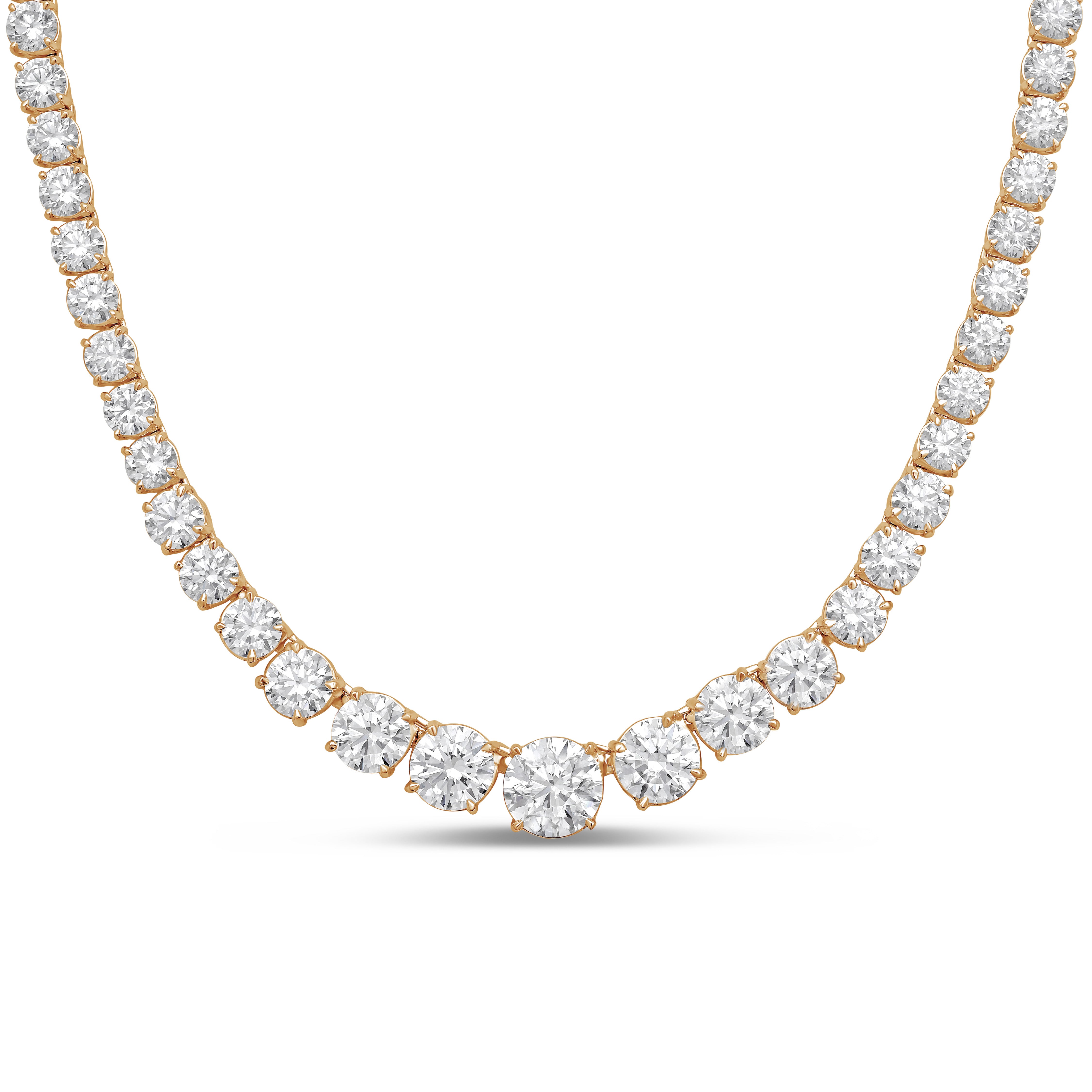 Lab Grown Graduated 4 Prong Tennis Necklace