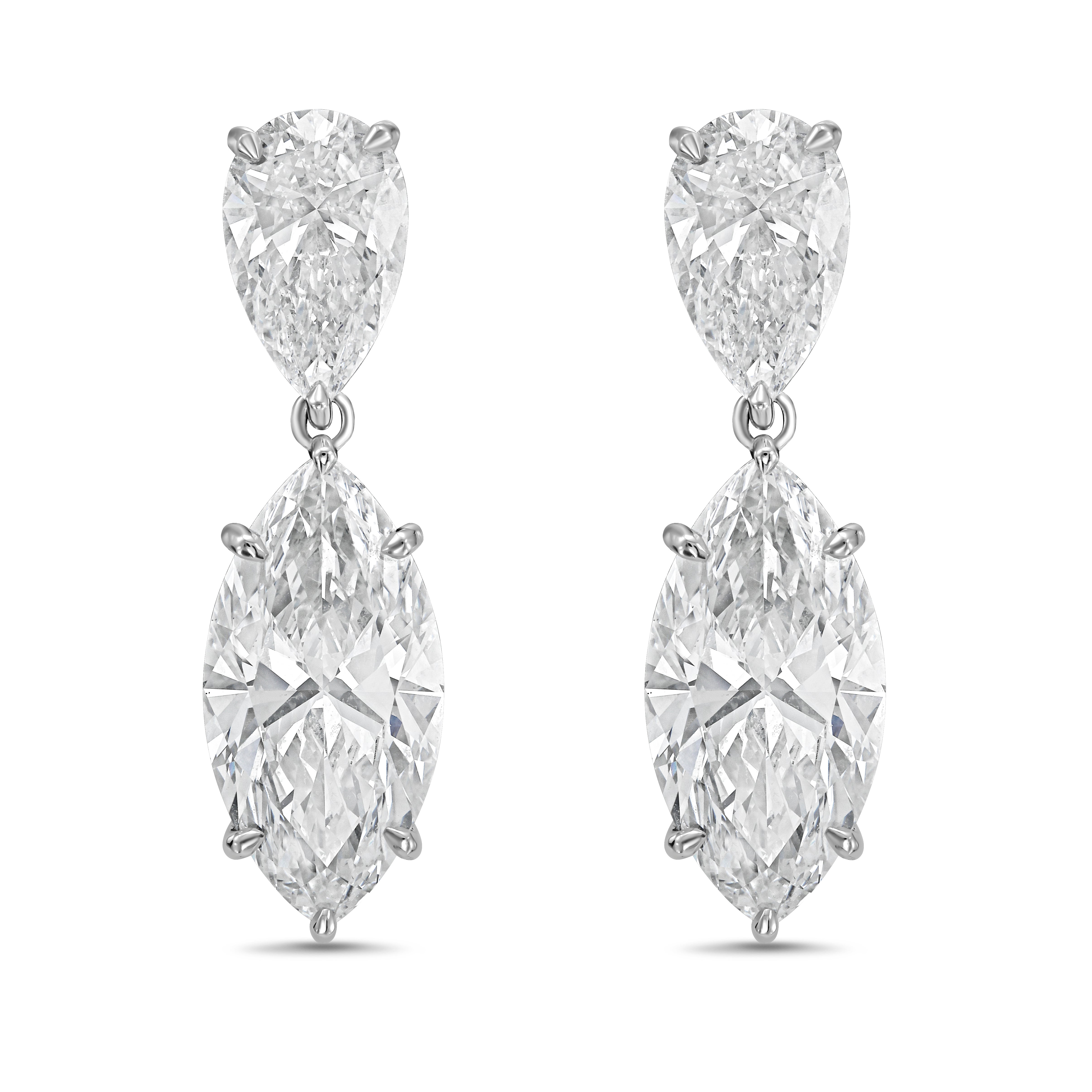 Lab Grown Pear And Marquise Drop Earrings