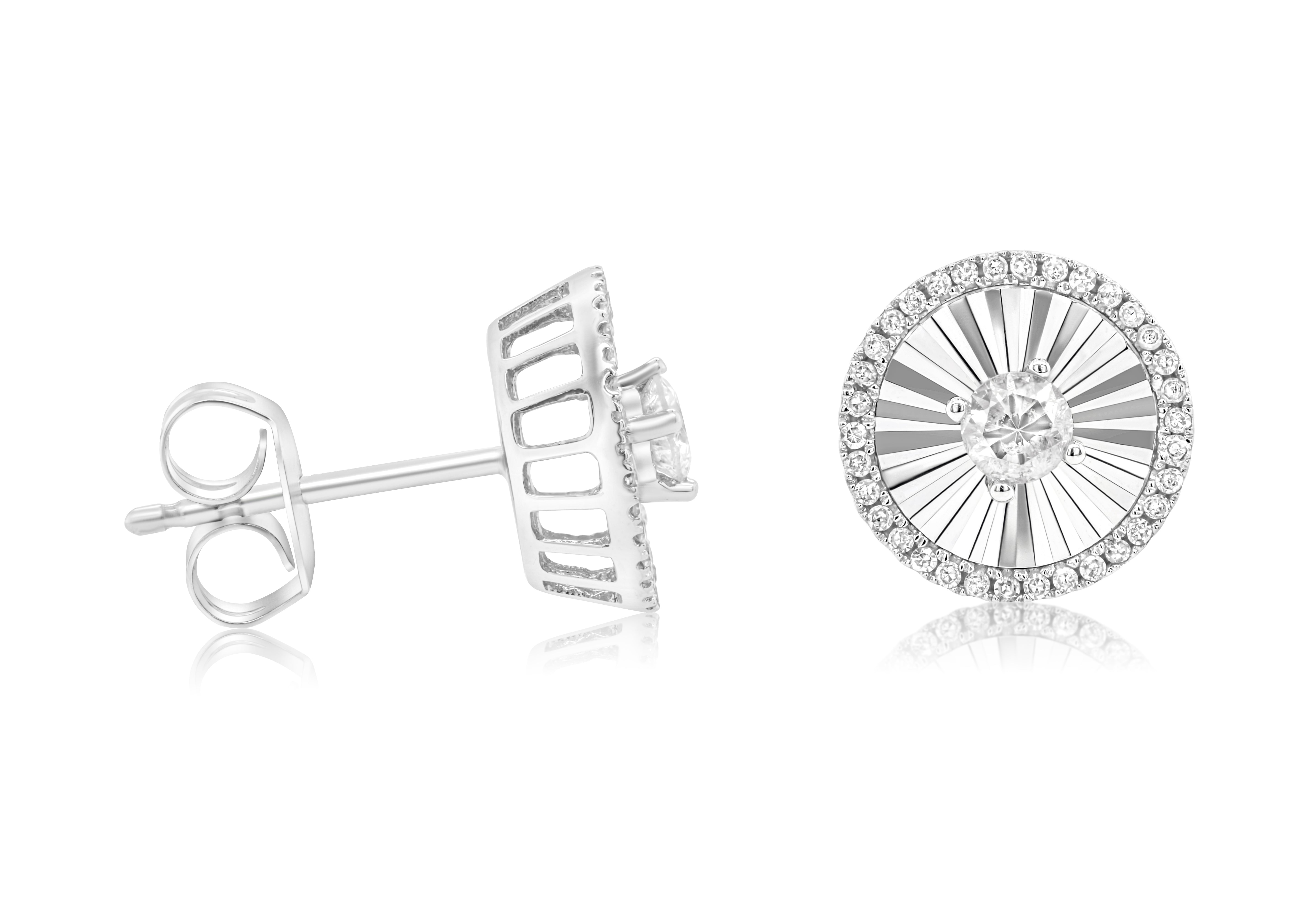 Sun Burst Diamond Stud Earring