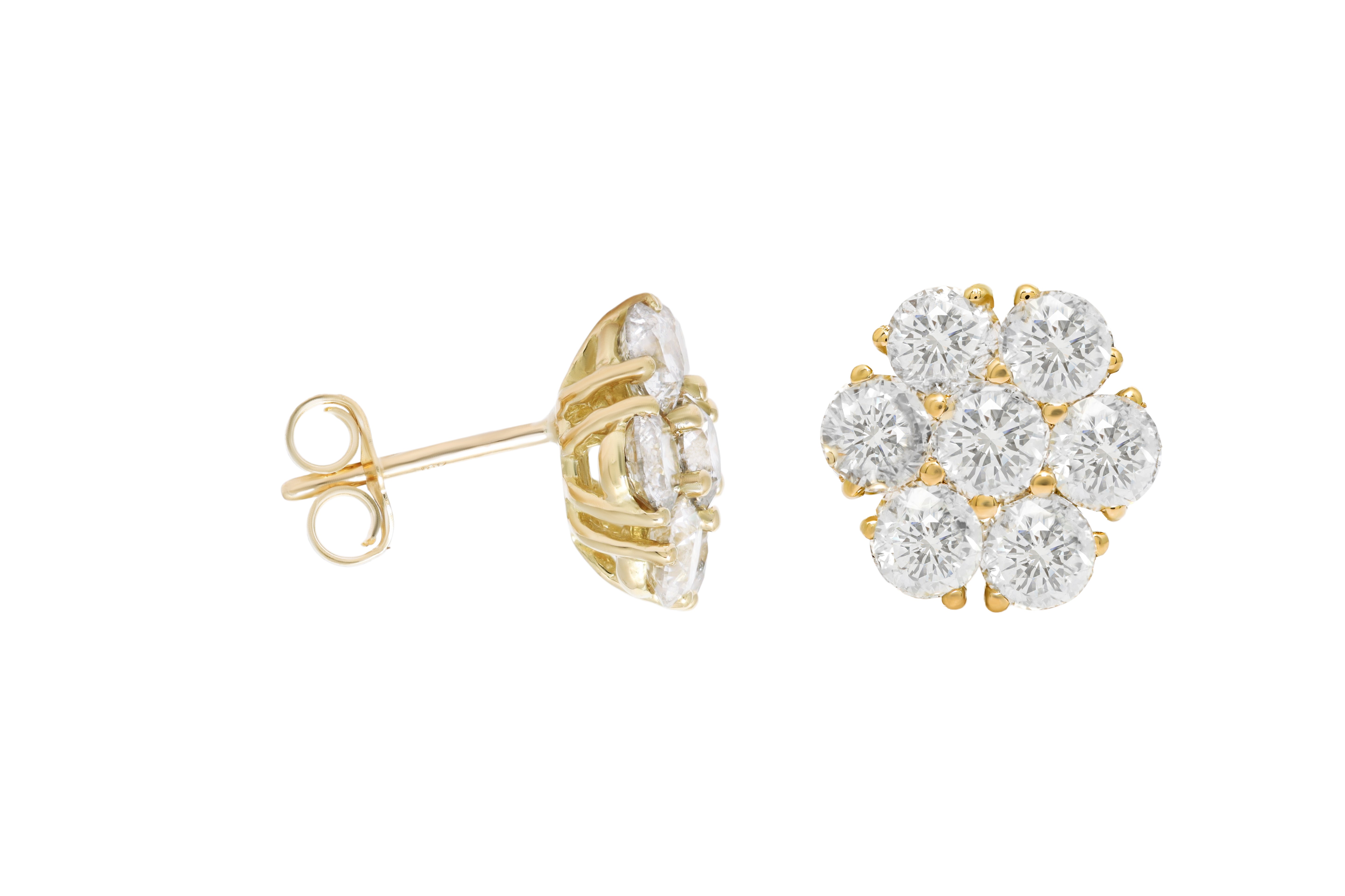 Lab Grown Diamond Cluster Stud Earrings