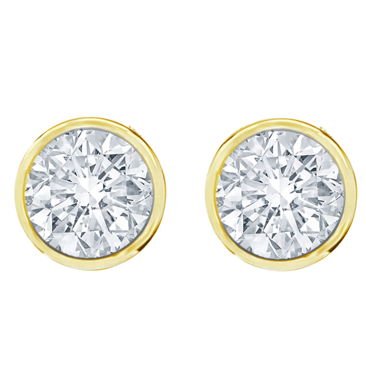 Bezel Diamond Stud Earring