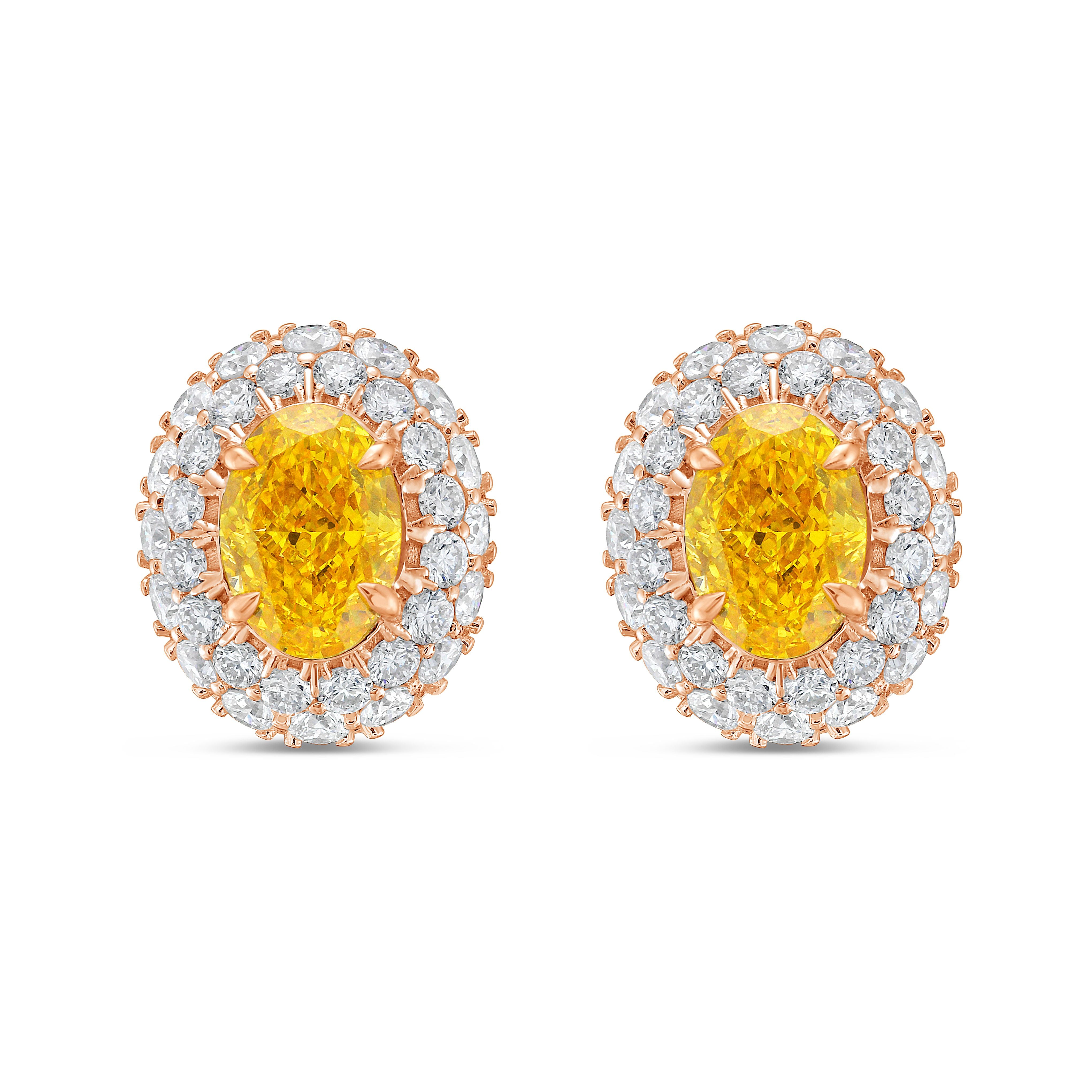 Diamond Fashion Pave Earrings rose gold