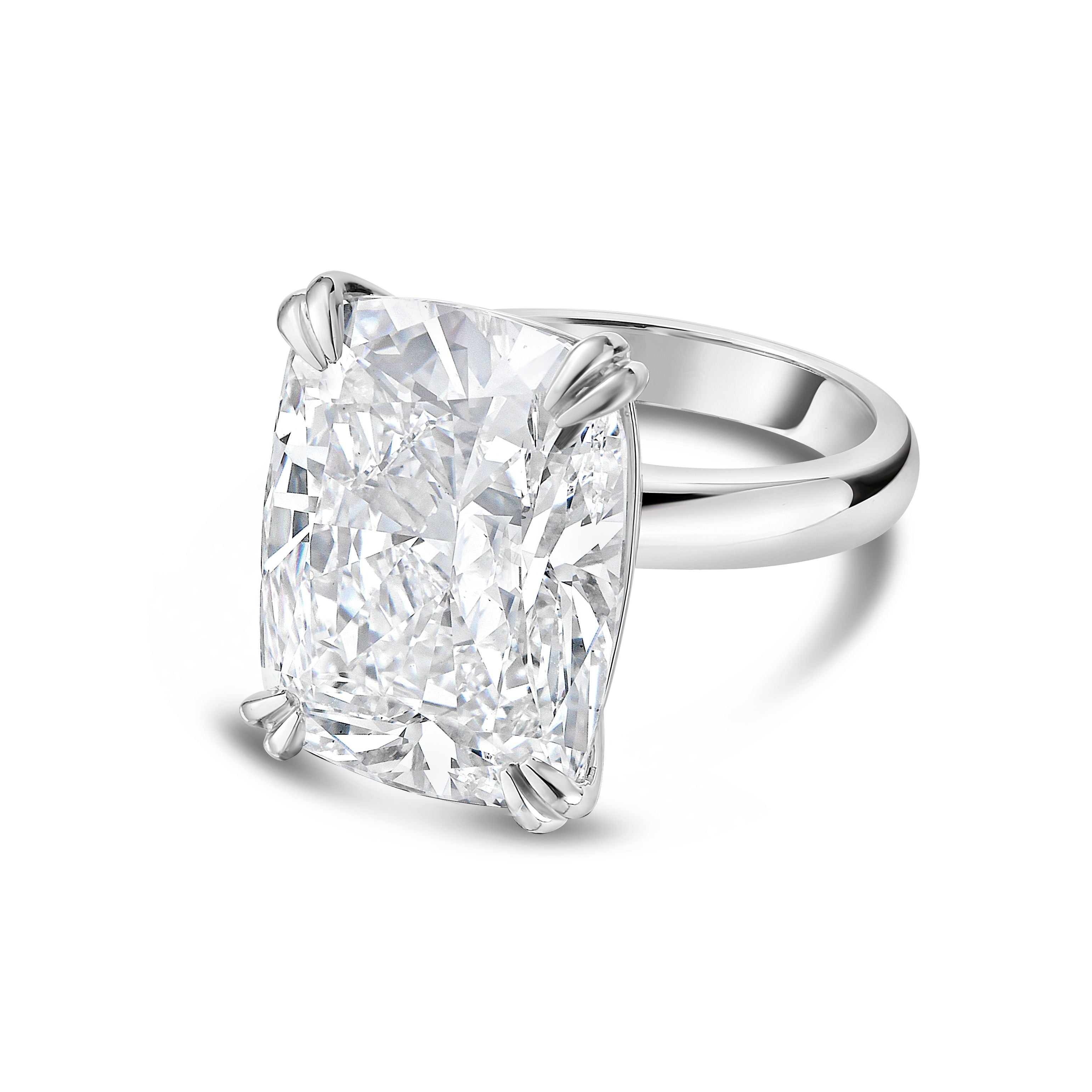 Lab Grown Cushion Solitaire Ring