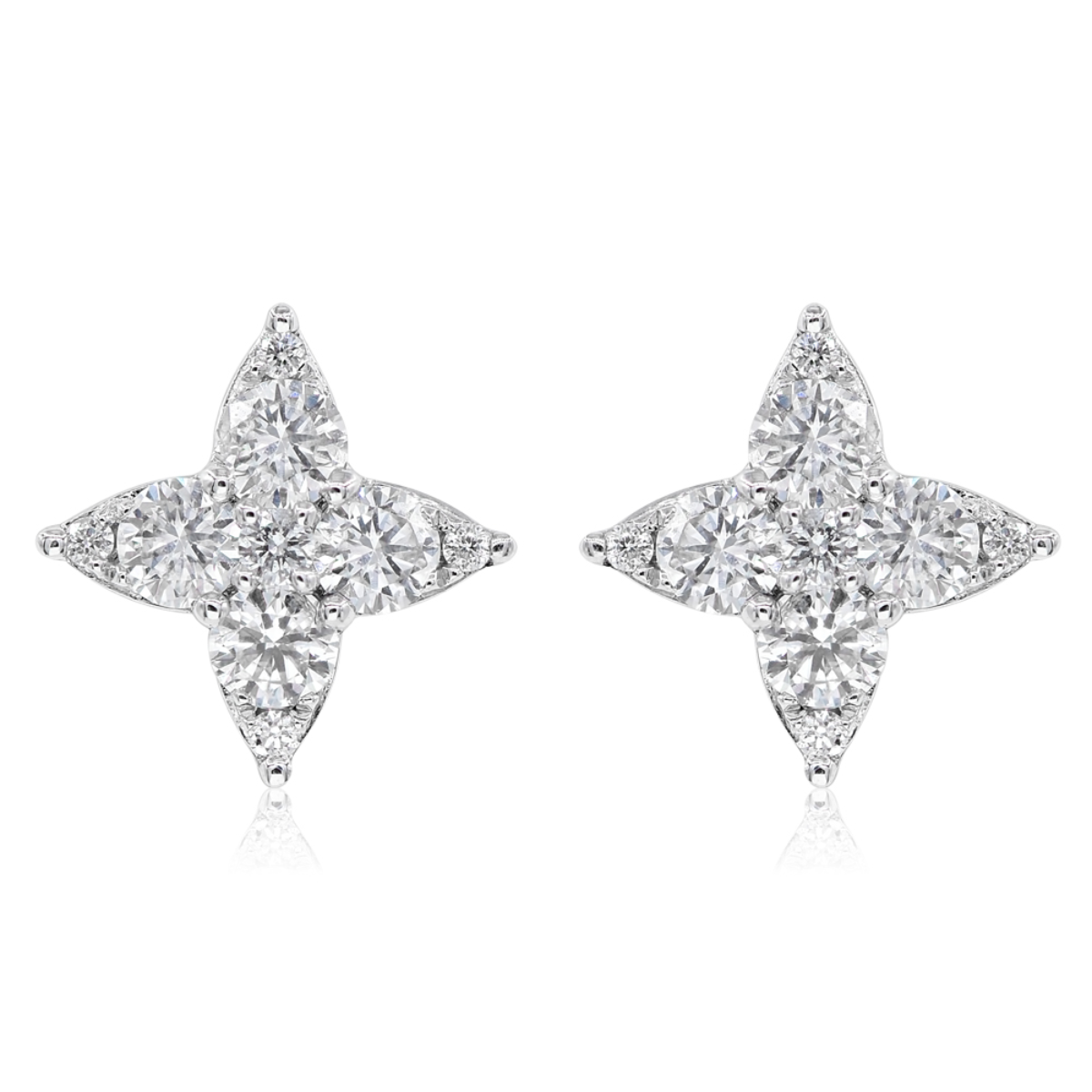 Mini Diamond Flower Stud Earrings