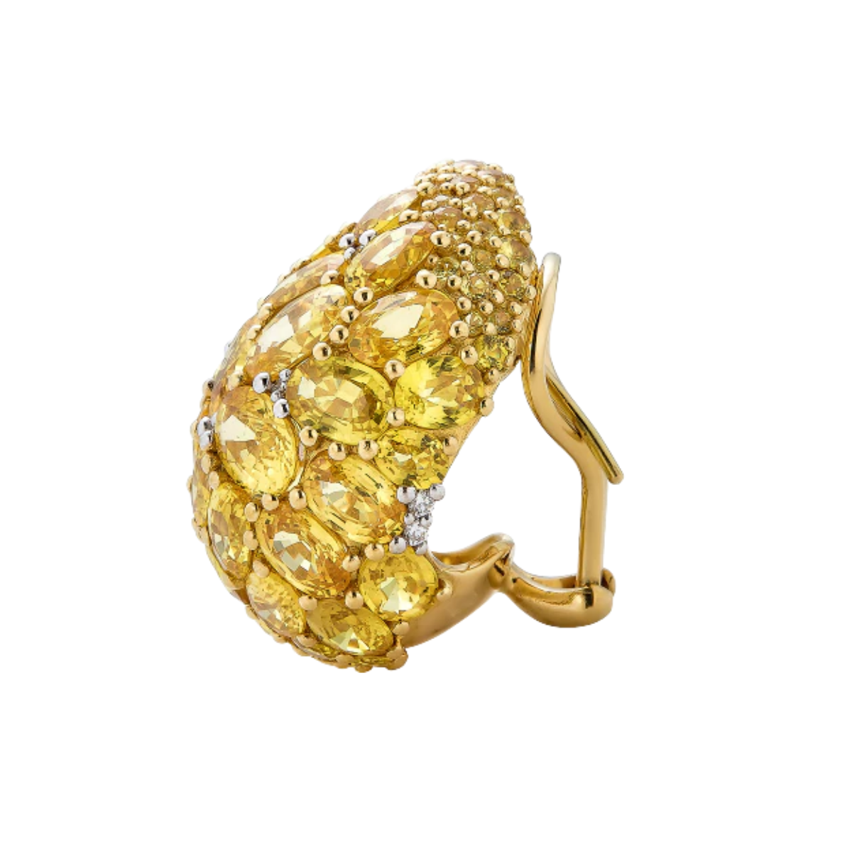 Yellow Sapphire Puff Tear Stud