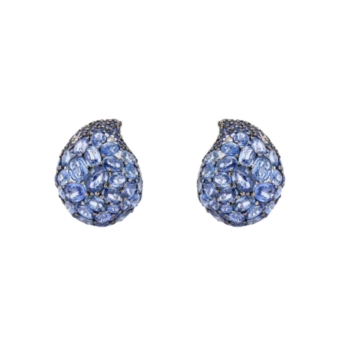 Blue Sapphire Puff Tear Stud