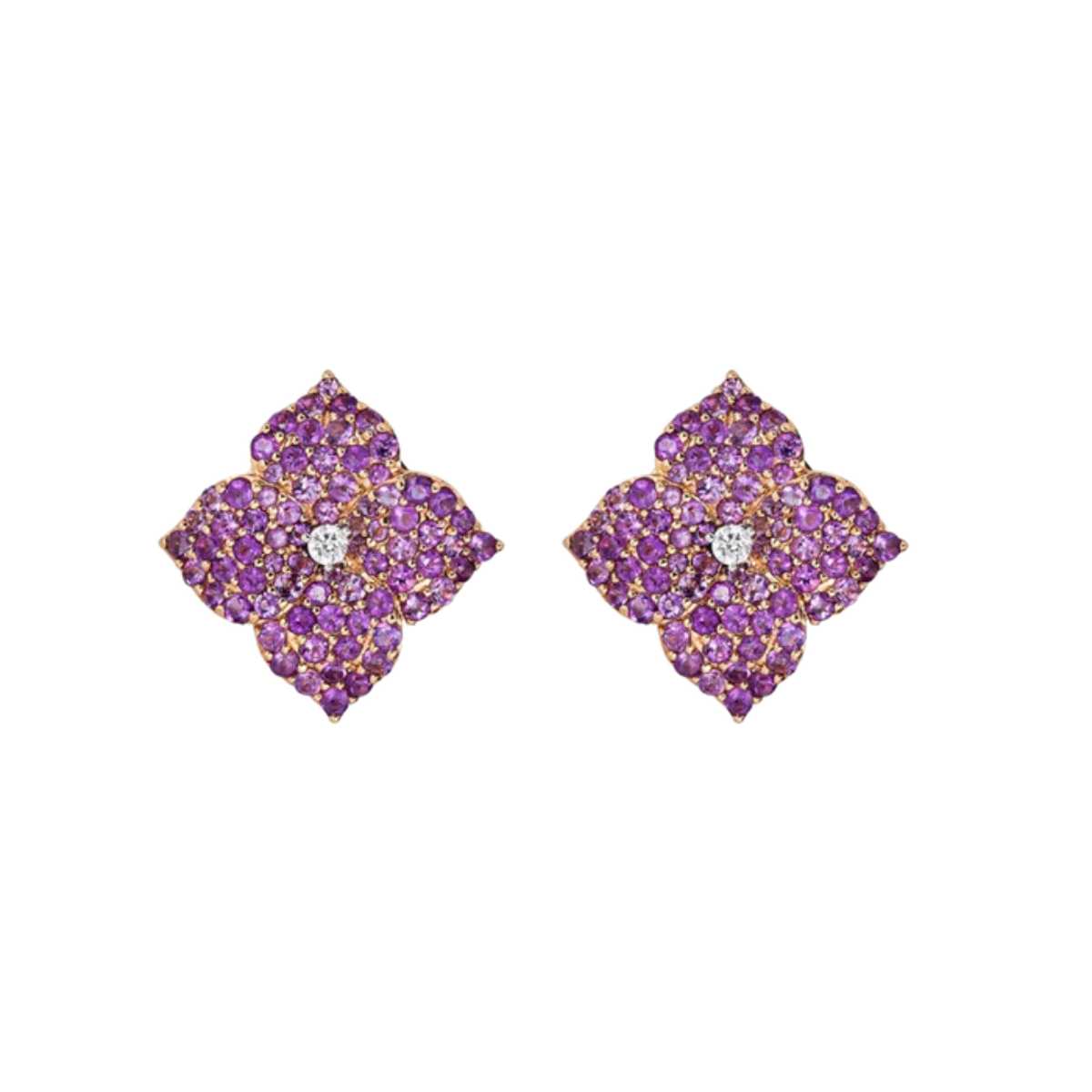 Small Amethyst Fleur Earring