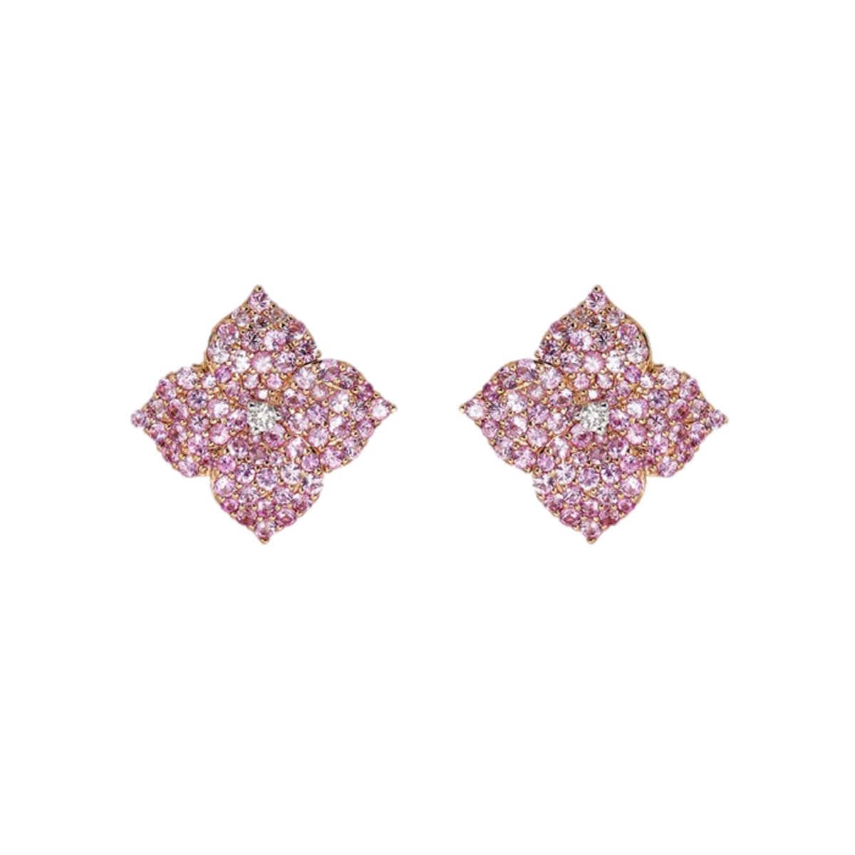 Small Pink Sapphire Fleur Earring