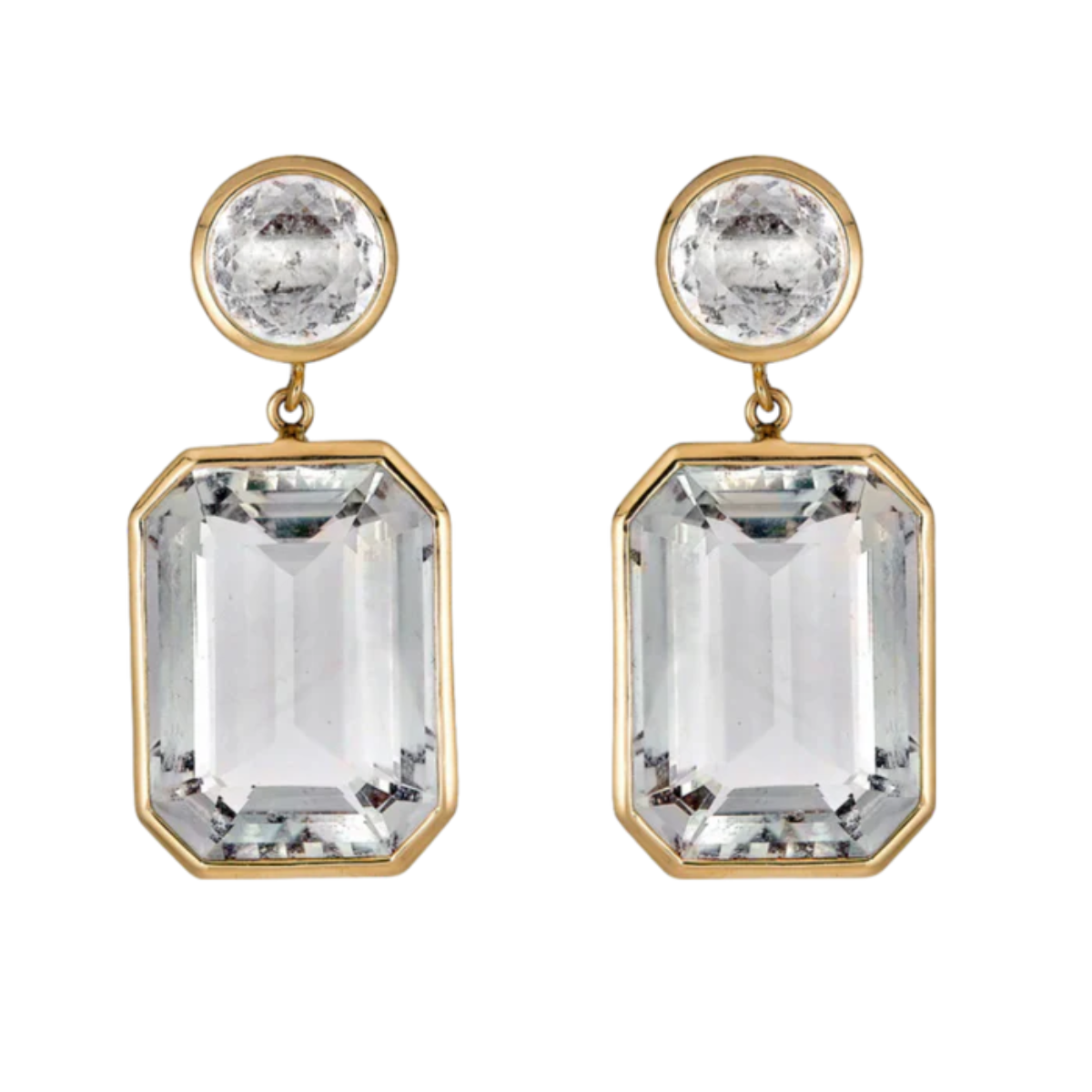 White Topaz Bezel Drop Earring