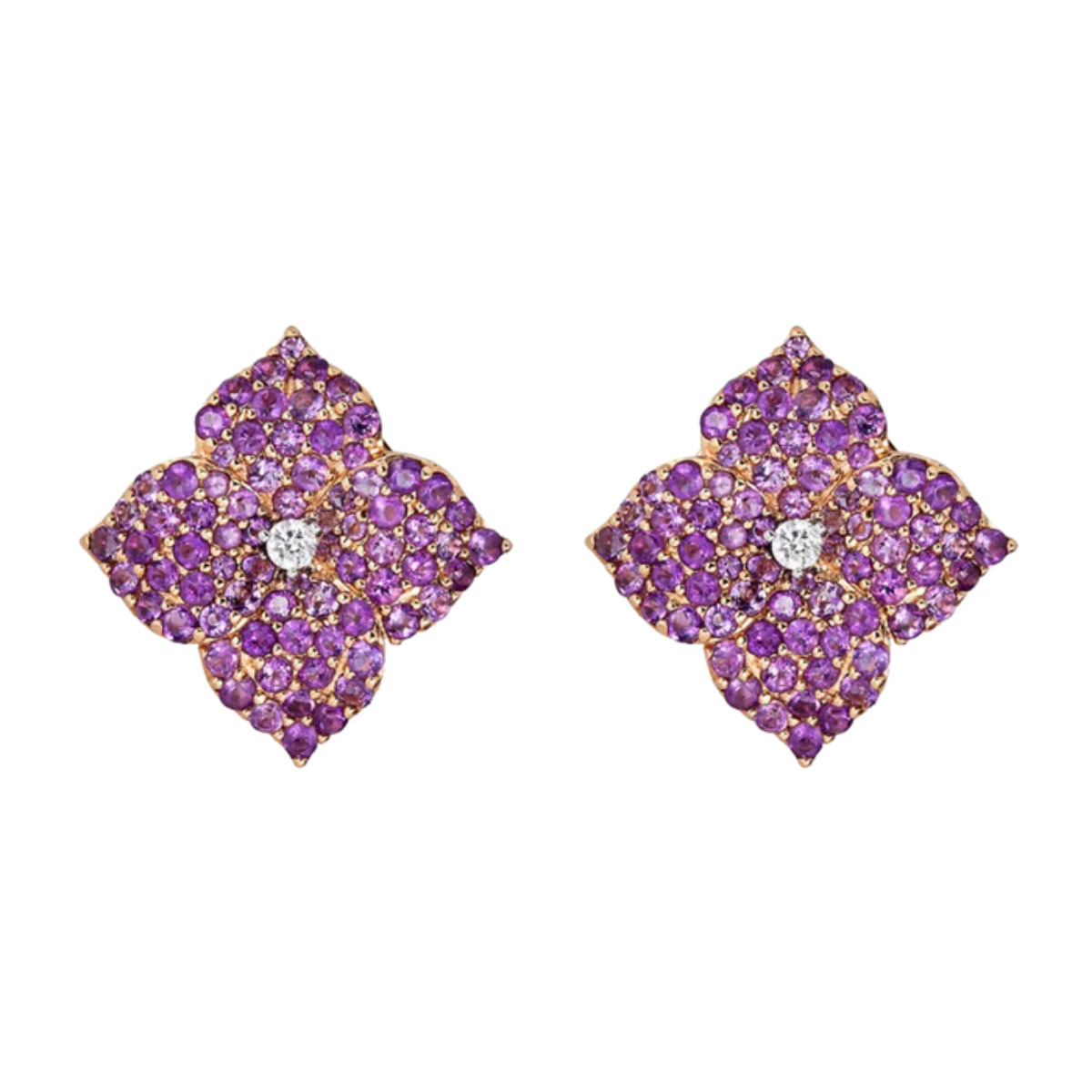 Large Amethyst Fleur Earring