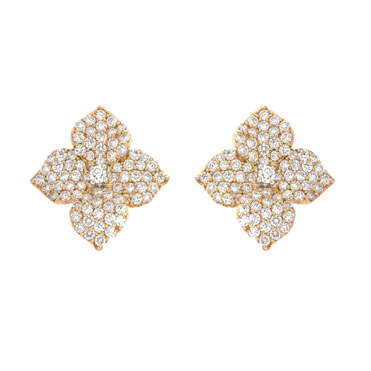Large Diamond Fleur Earring