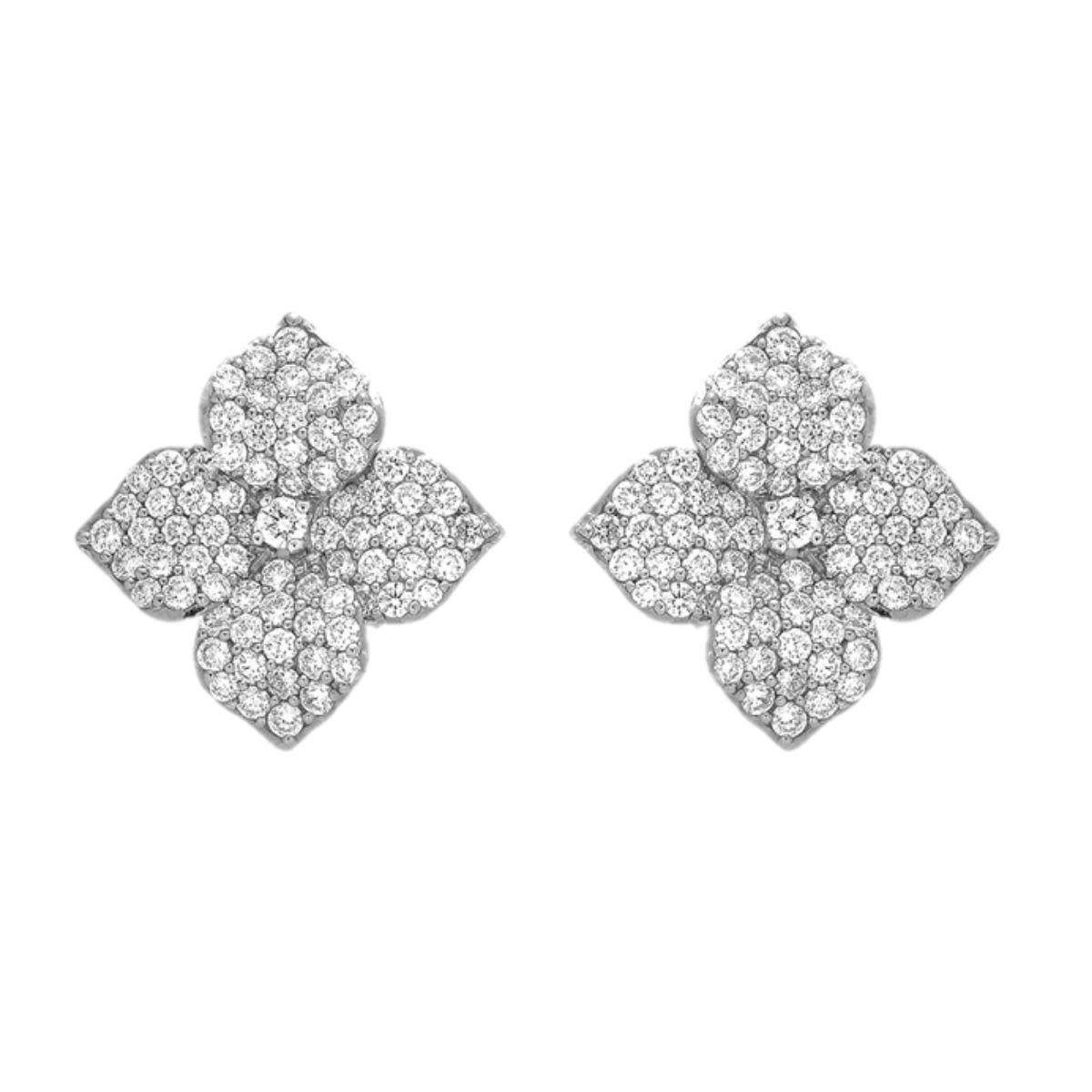 Large Diamond Fleur Earring