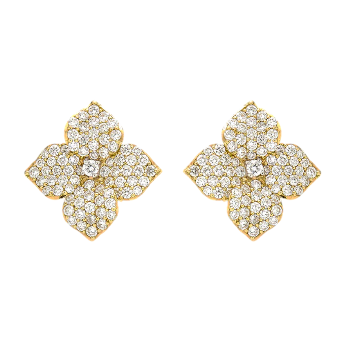Large Diamond Fleur Earring