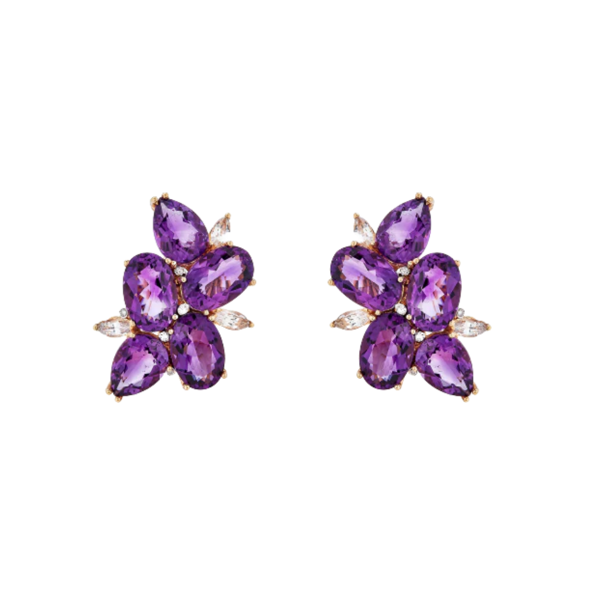 Amethyst Cluster Earring