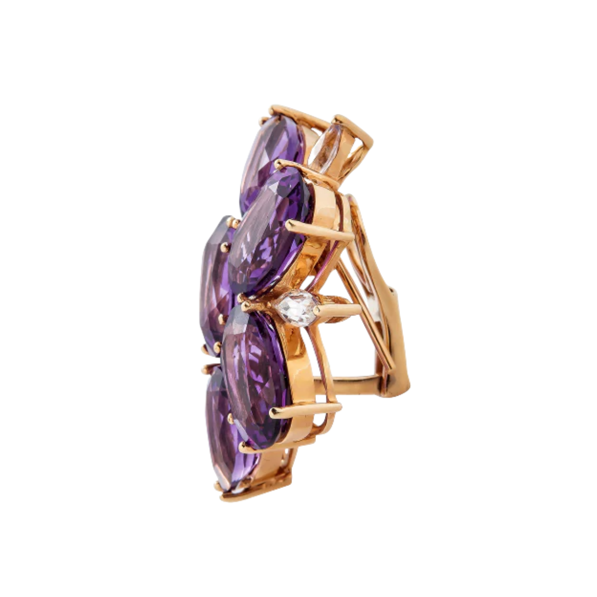 Amethyst Cluster Earring