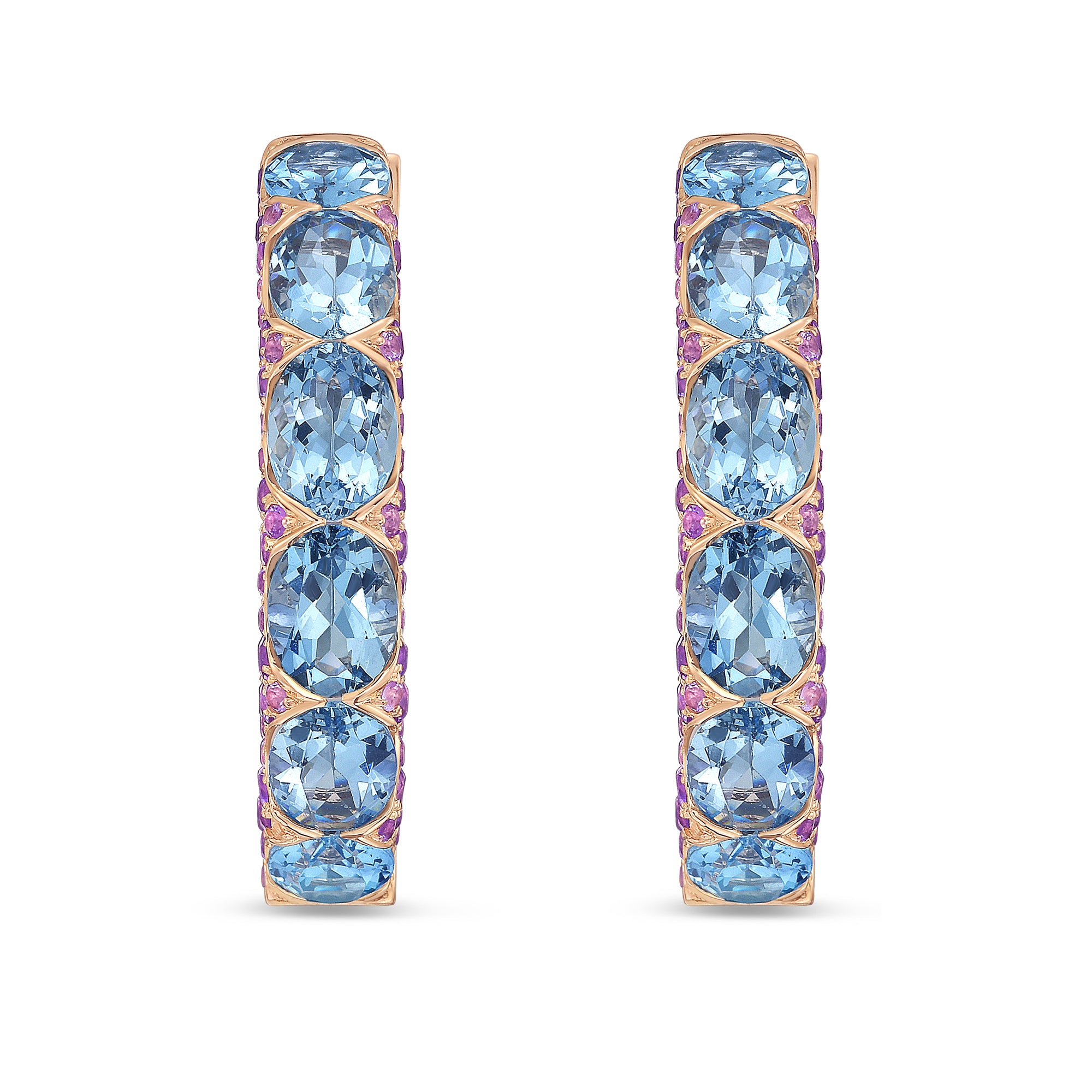Aquamarine Hoops