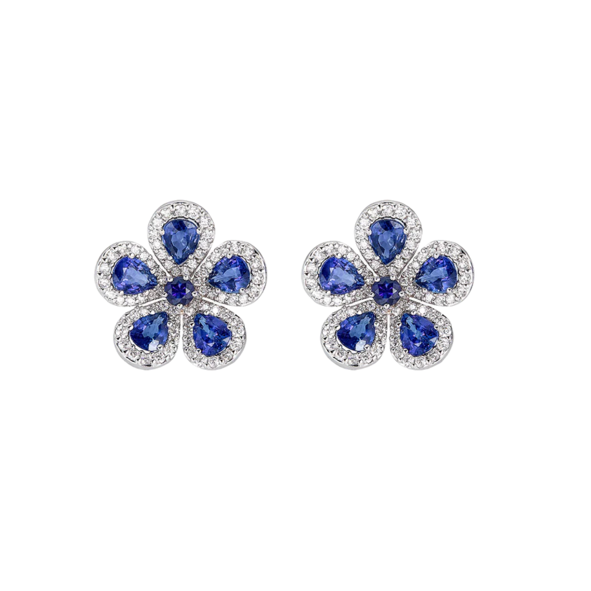 Sapphire Flower Studs