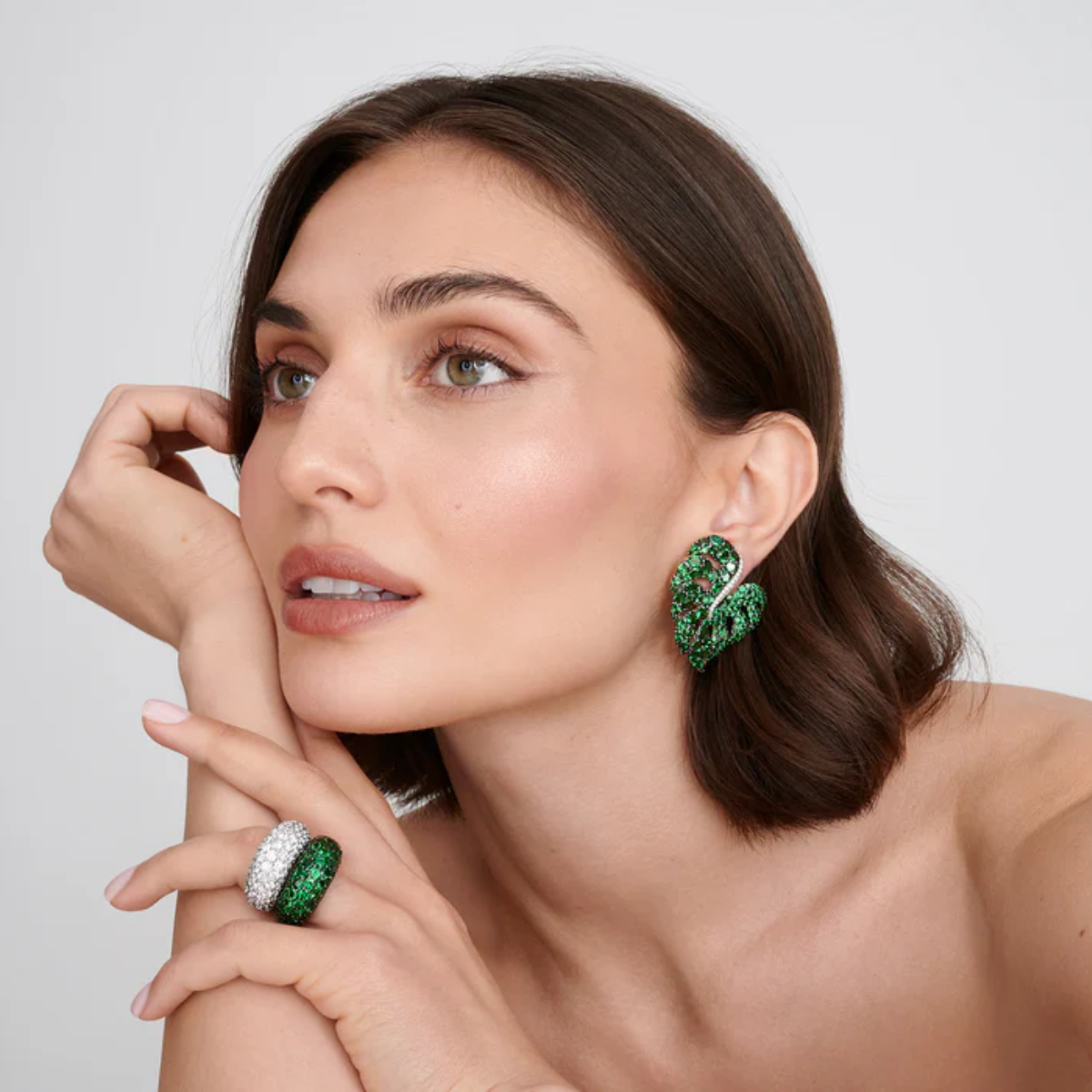 Yellow Sapphire Leaf Earring