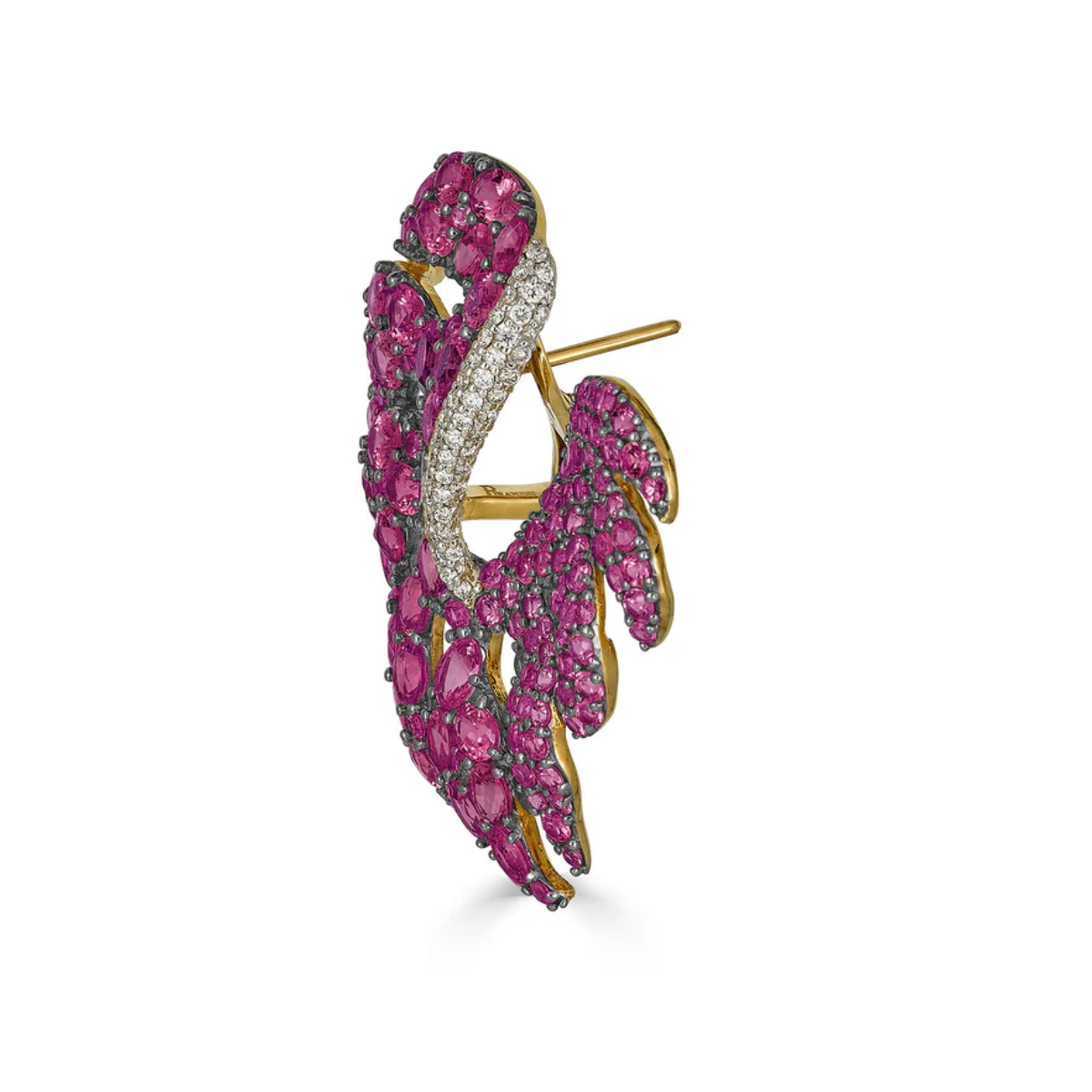Ruby Leaf Earring