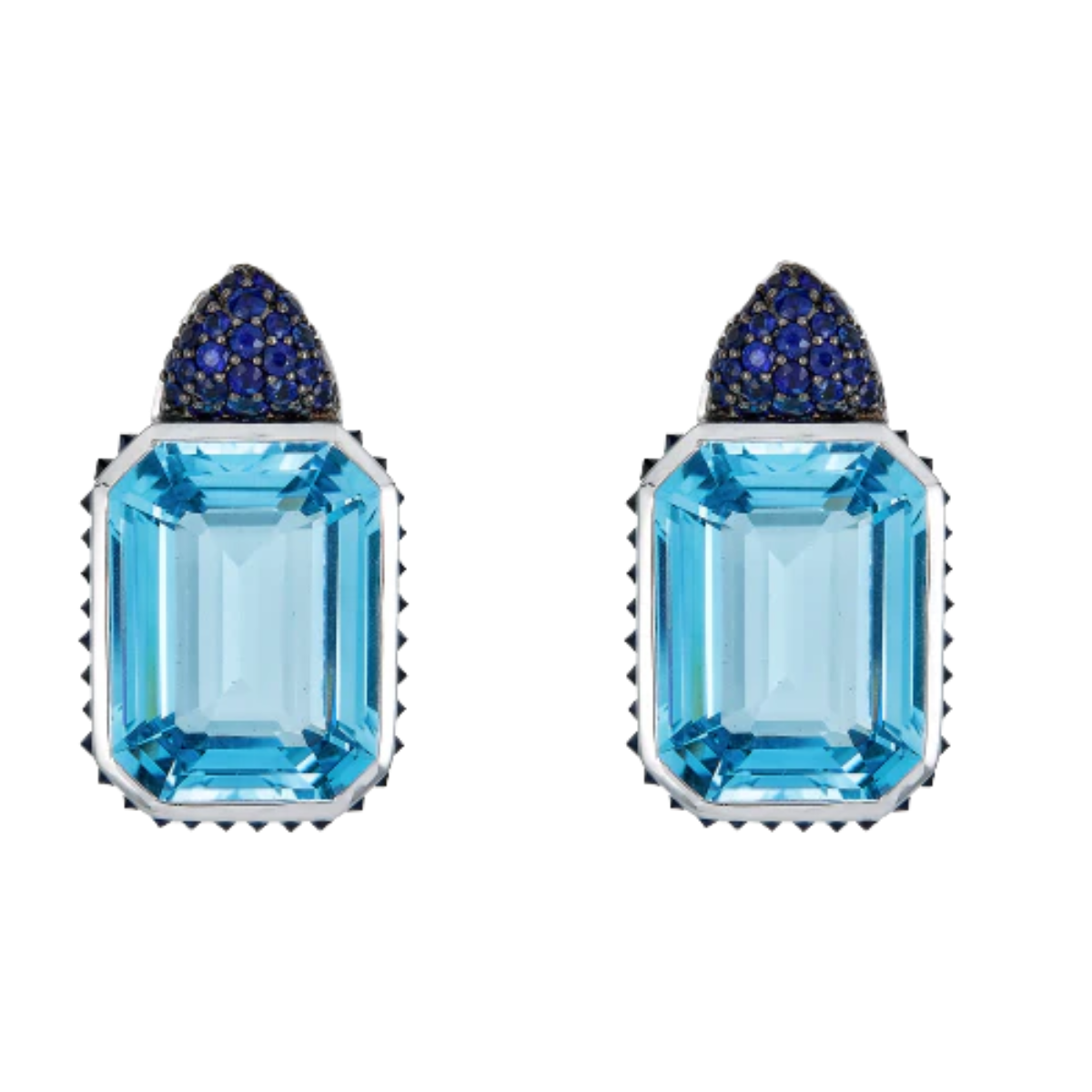 Blue Topaz REVERSE SET Earring