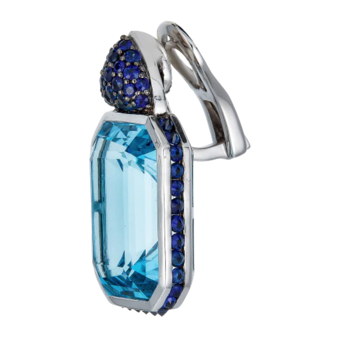 Blue Topaz REVERSE SET Earring