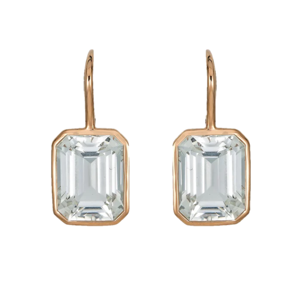 White Topaz Bezel Single Drop Earring