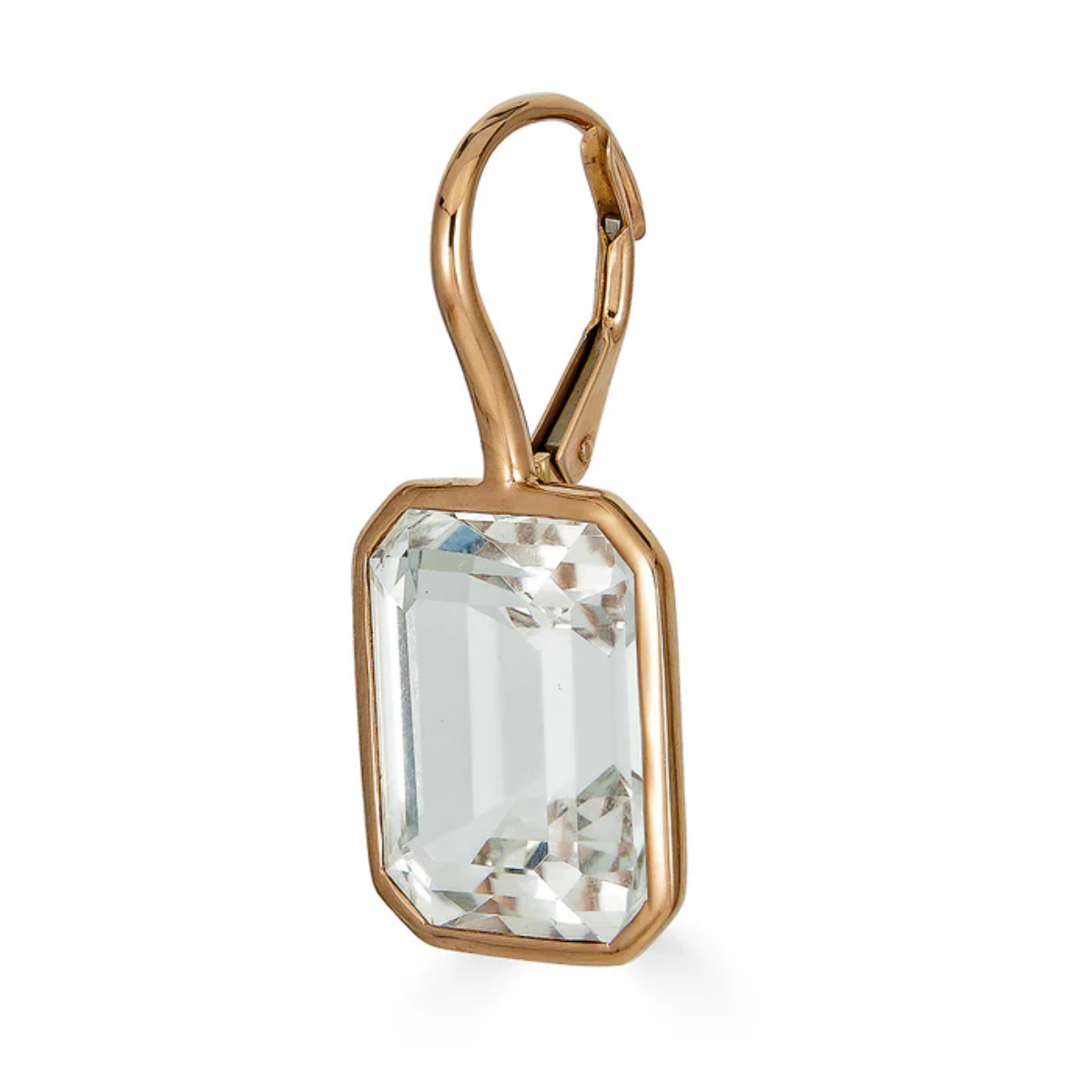 White Topaz Bezel Single Drop Earring