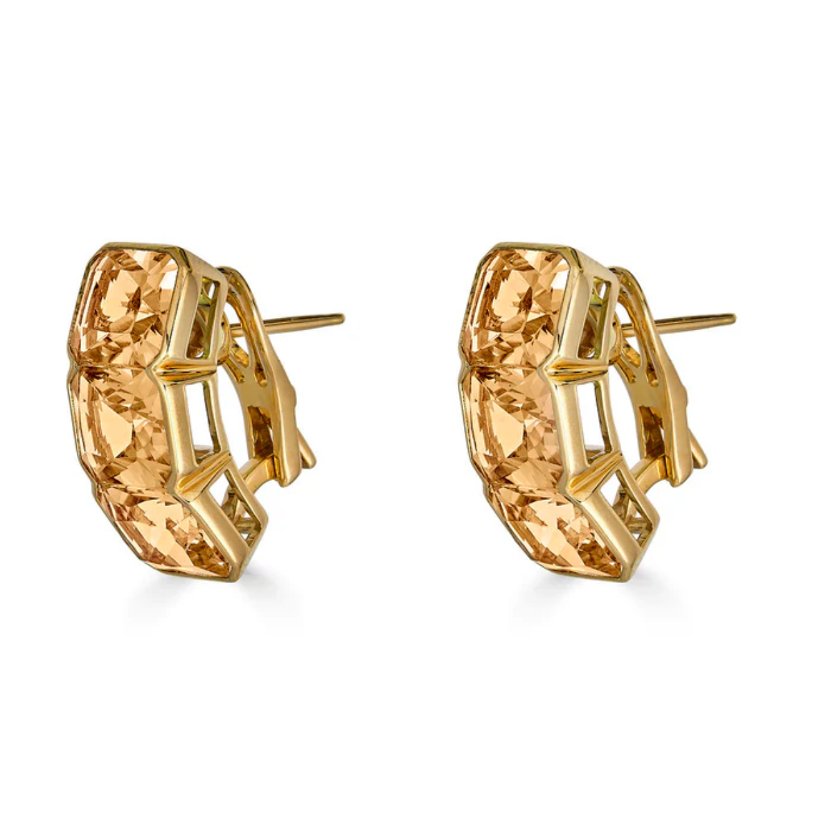 Yellow Citrine Bezel Huggie