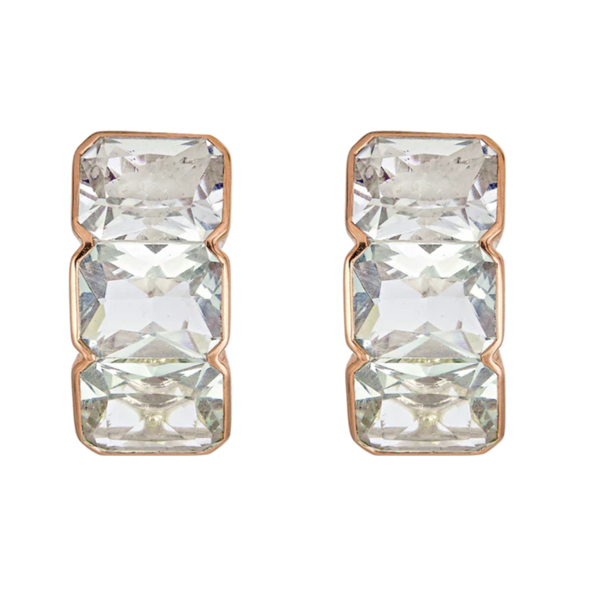 White Topaz Bezel Huggie