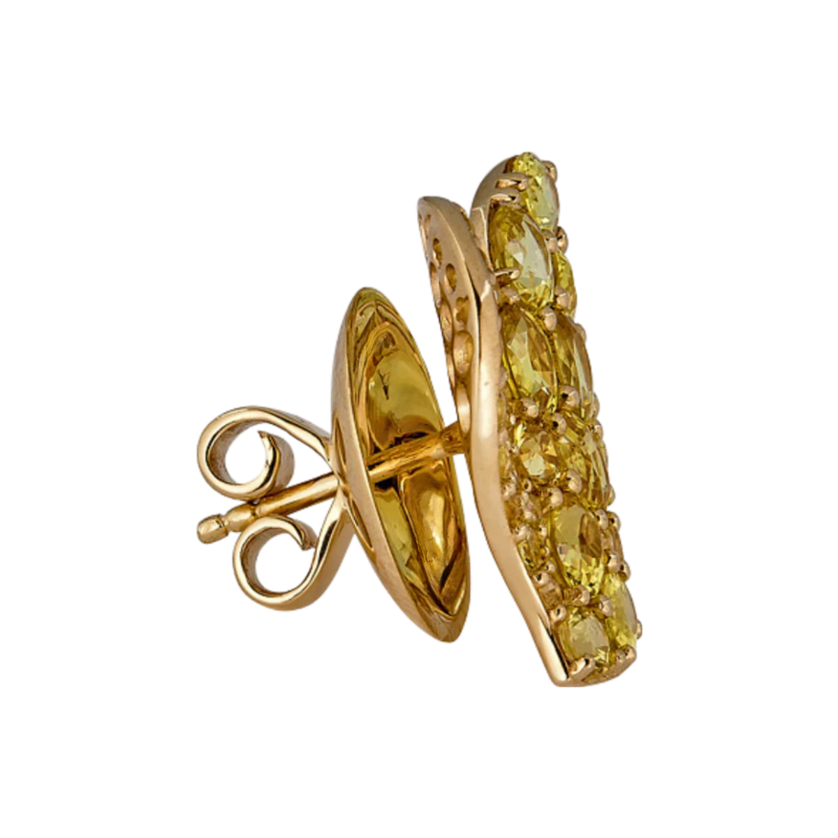 Medium Yellow Sapphire Wave Heart Earrings