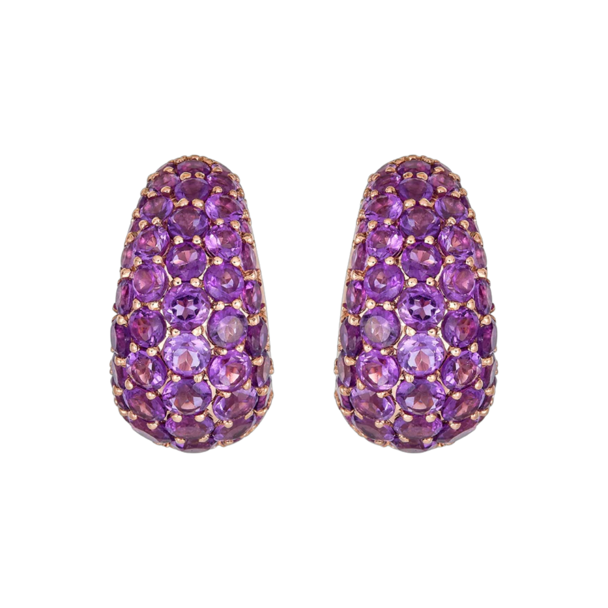 Amethyst Dome Huggie