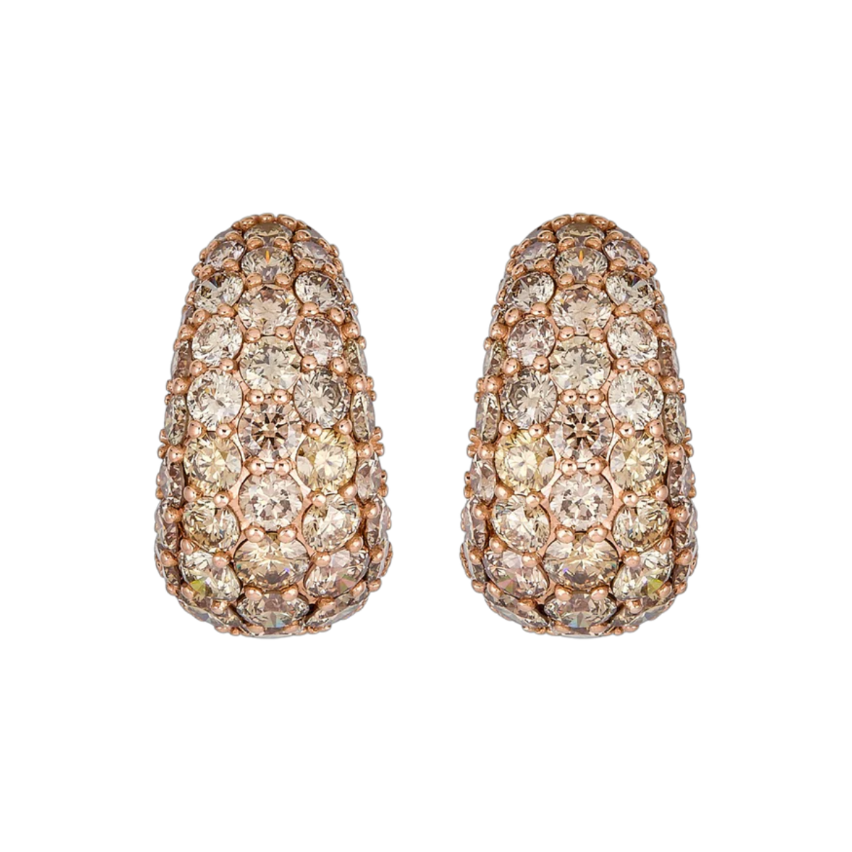 Champagne Diamond Dome Huggie