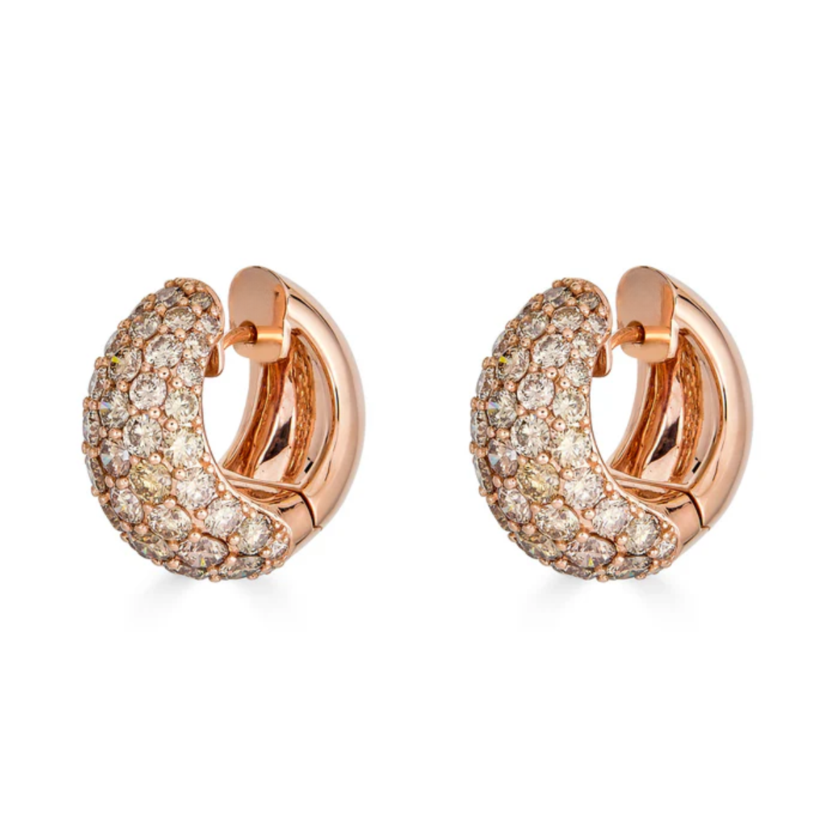 Champagne Diamond Dome Huggie