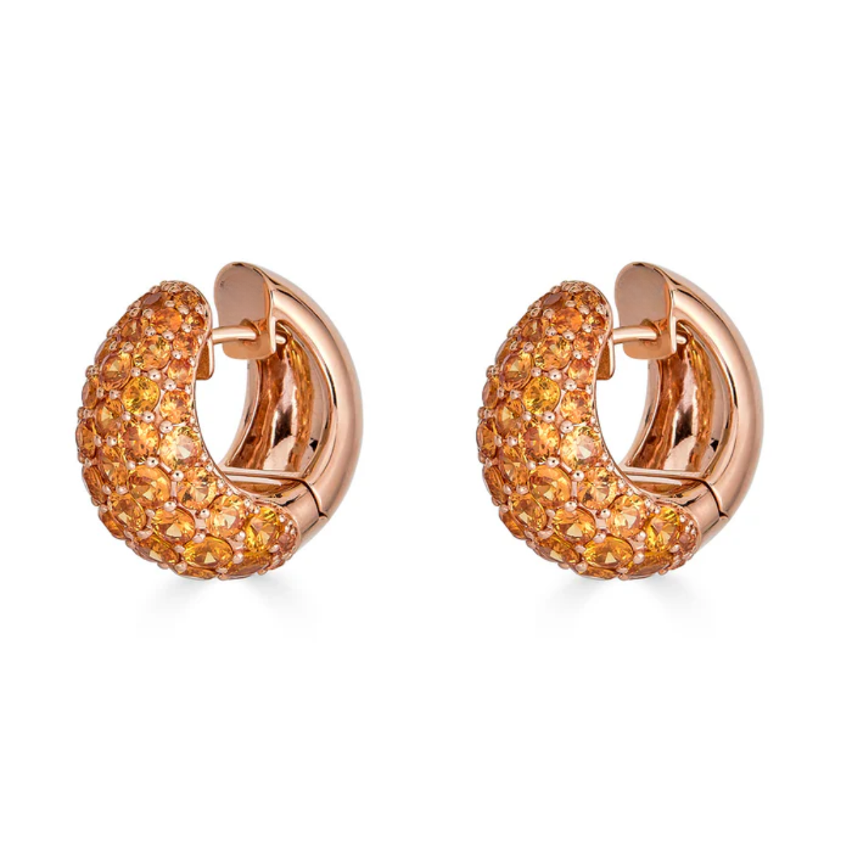 Orange Sapphire Dome Huggie