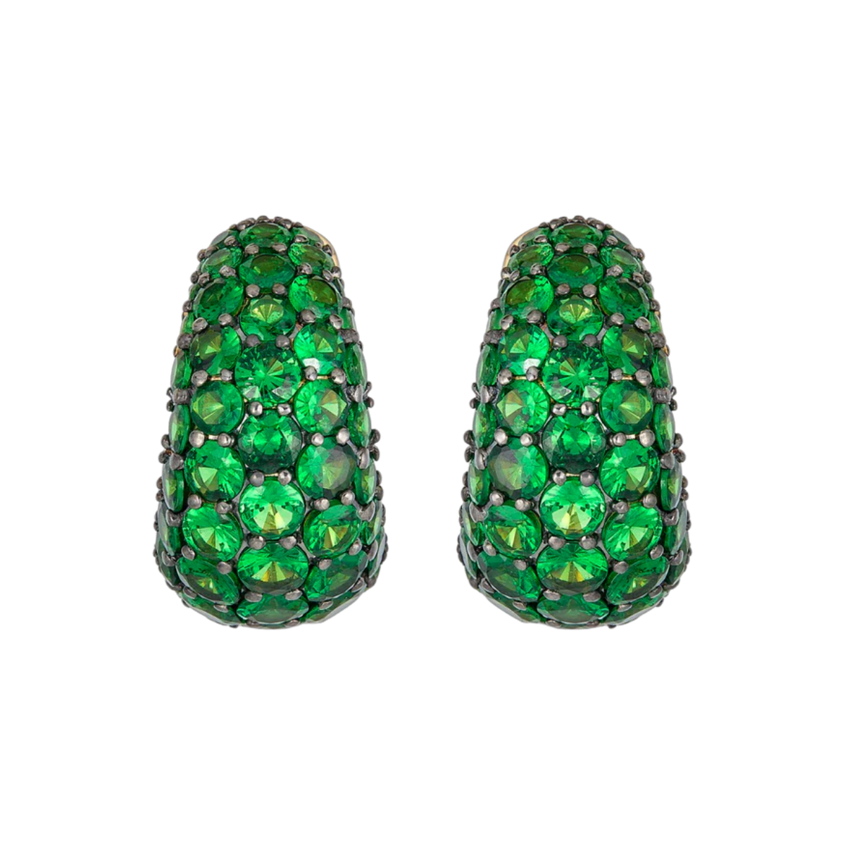 Green Tsavorites Dome Huggie