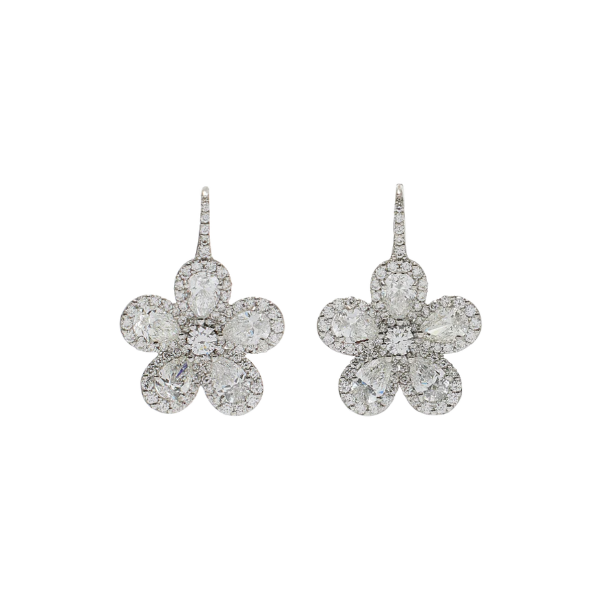 Classic Diamond Flower Drop Earring