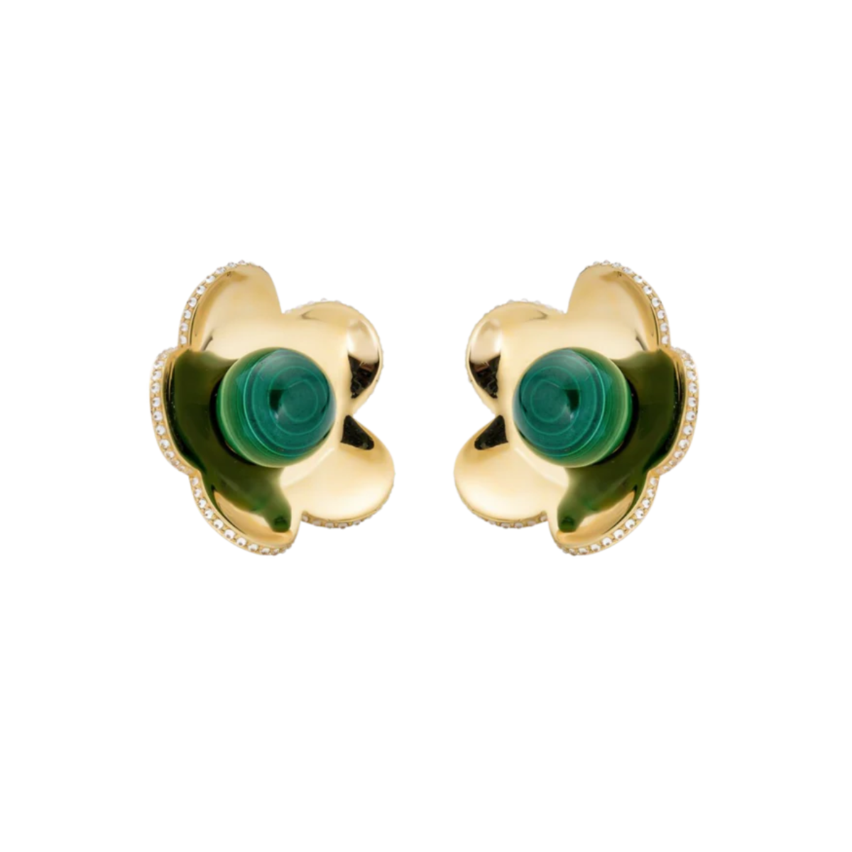 malachite stud earrings