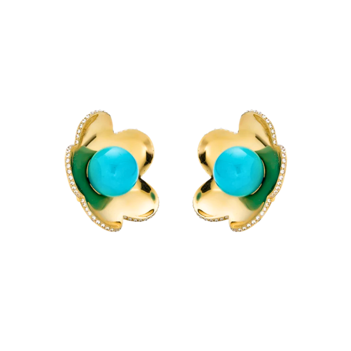 Turquoise Flower Stud