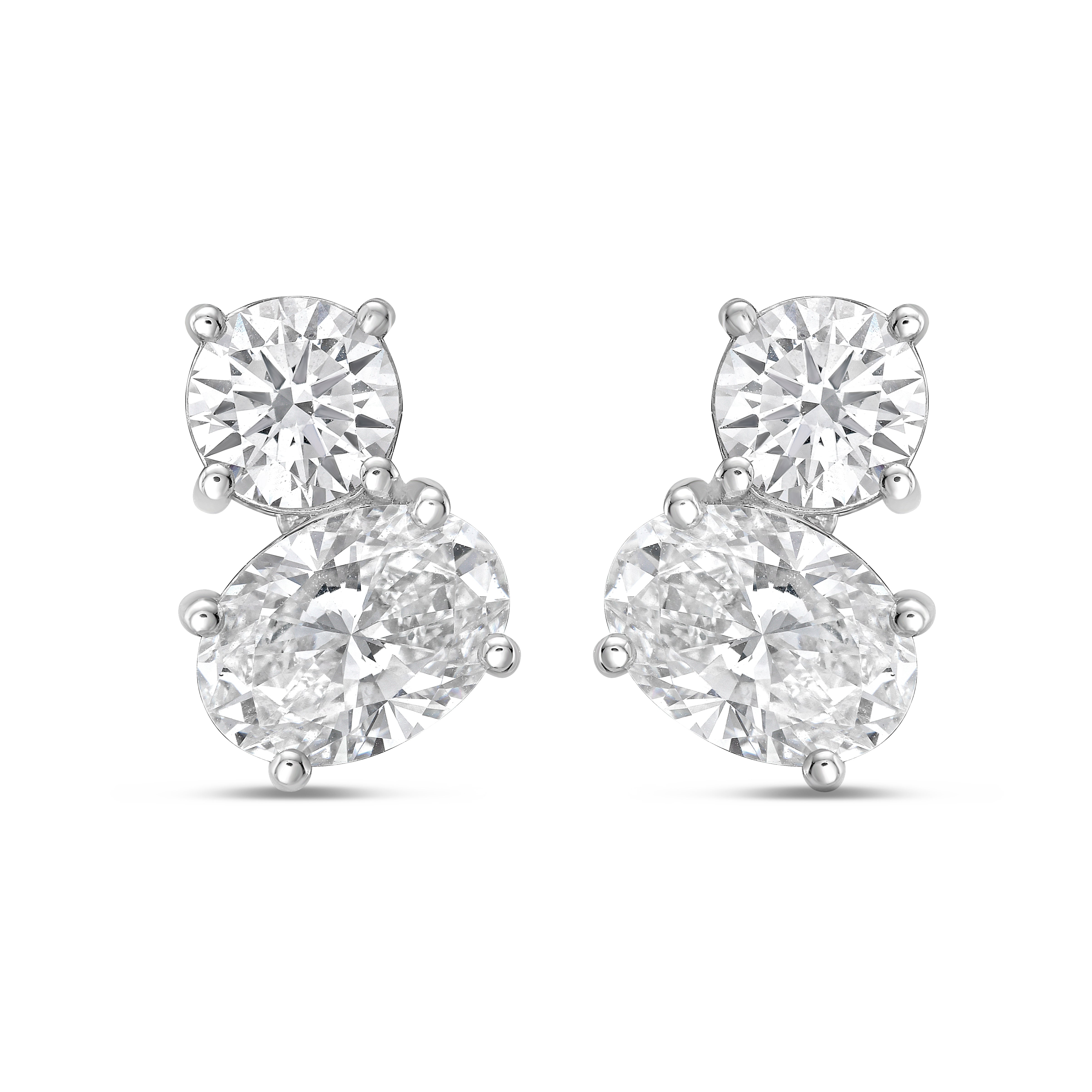 Lab Grown 2 Stone Earrings