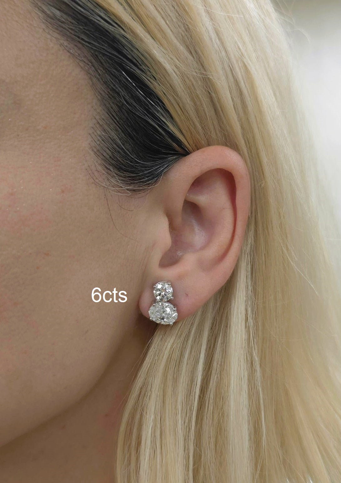 Lab Grown 2 Stone Earrings