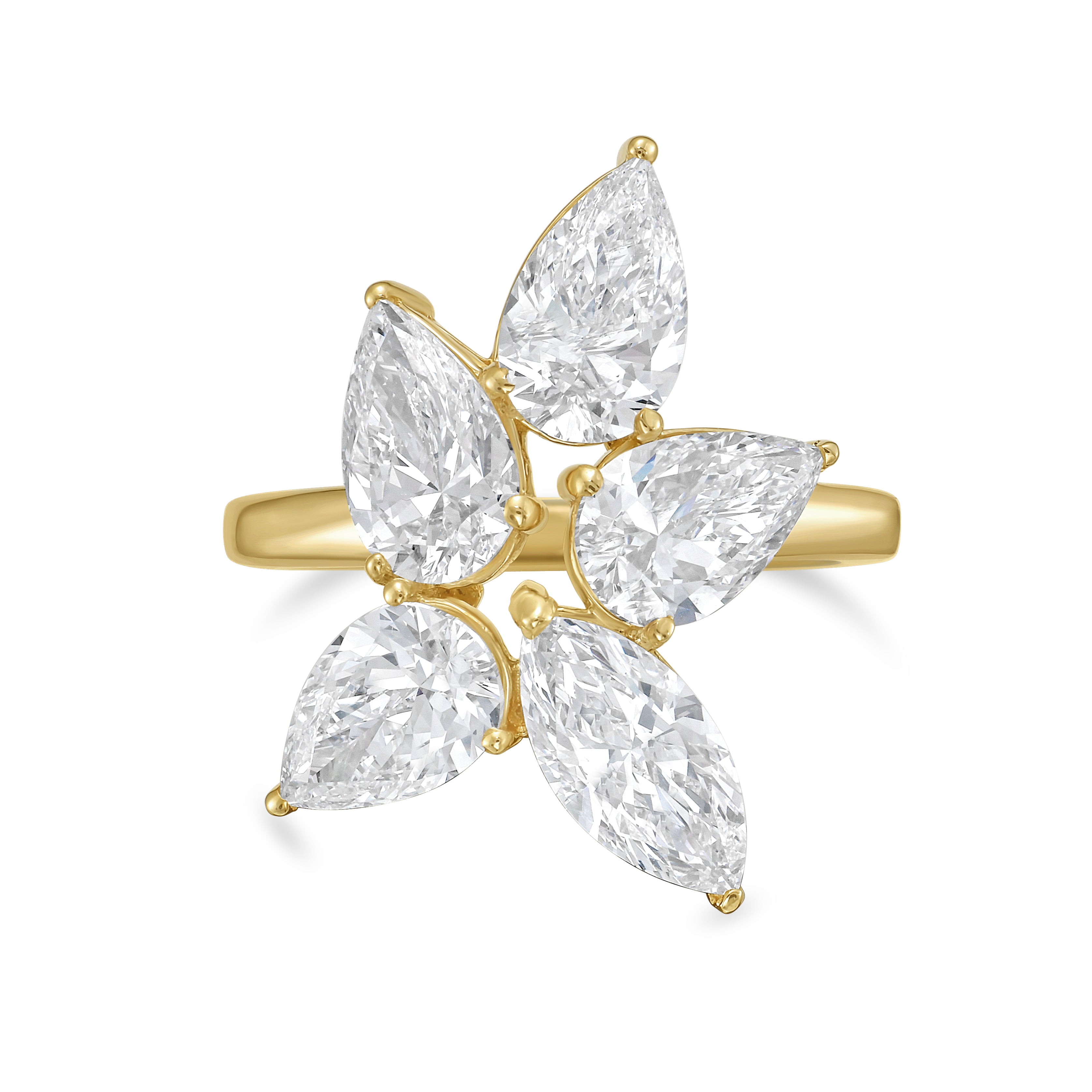 Lab Grown Multi-Cut Diamond Cluster Ring