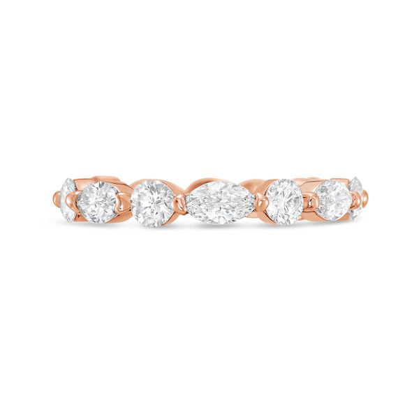 Lab-Grown Alternating Marquise and Round Diamond Band, 14K Gold