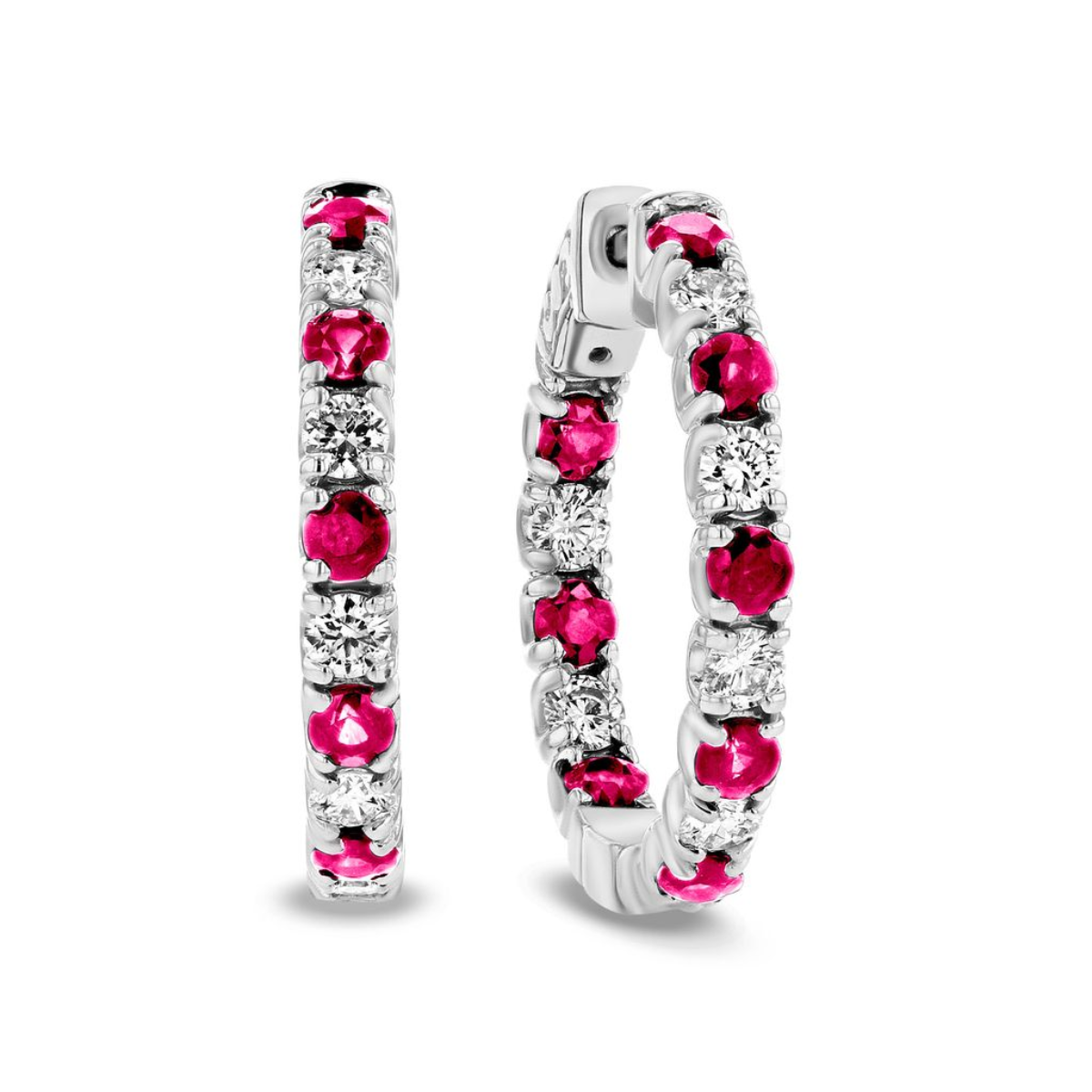 diamond hoop earrings white gold