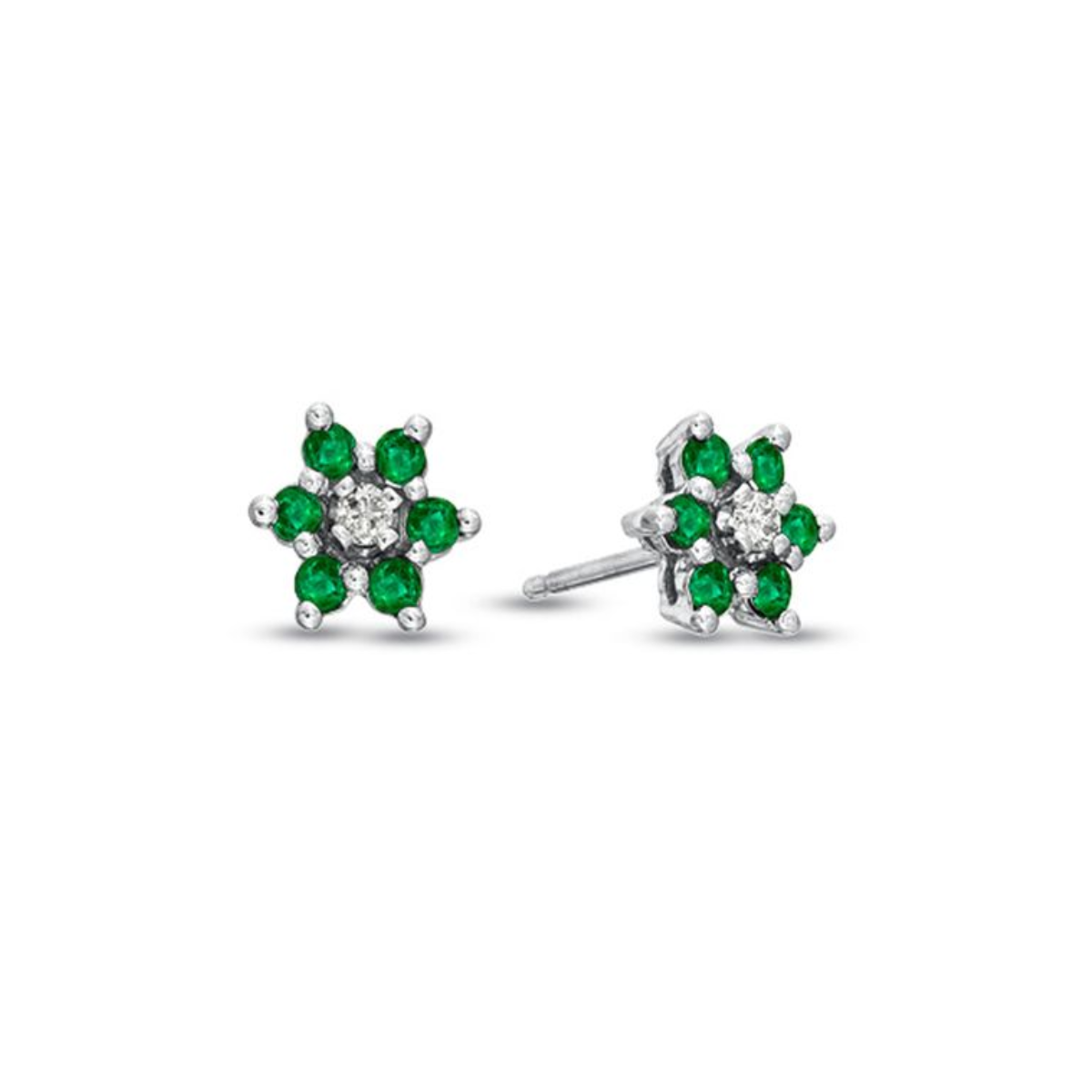 diamond flower earrings gold